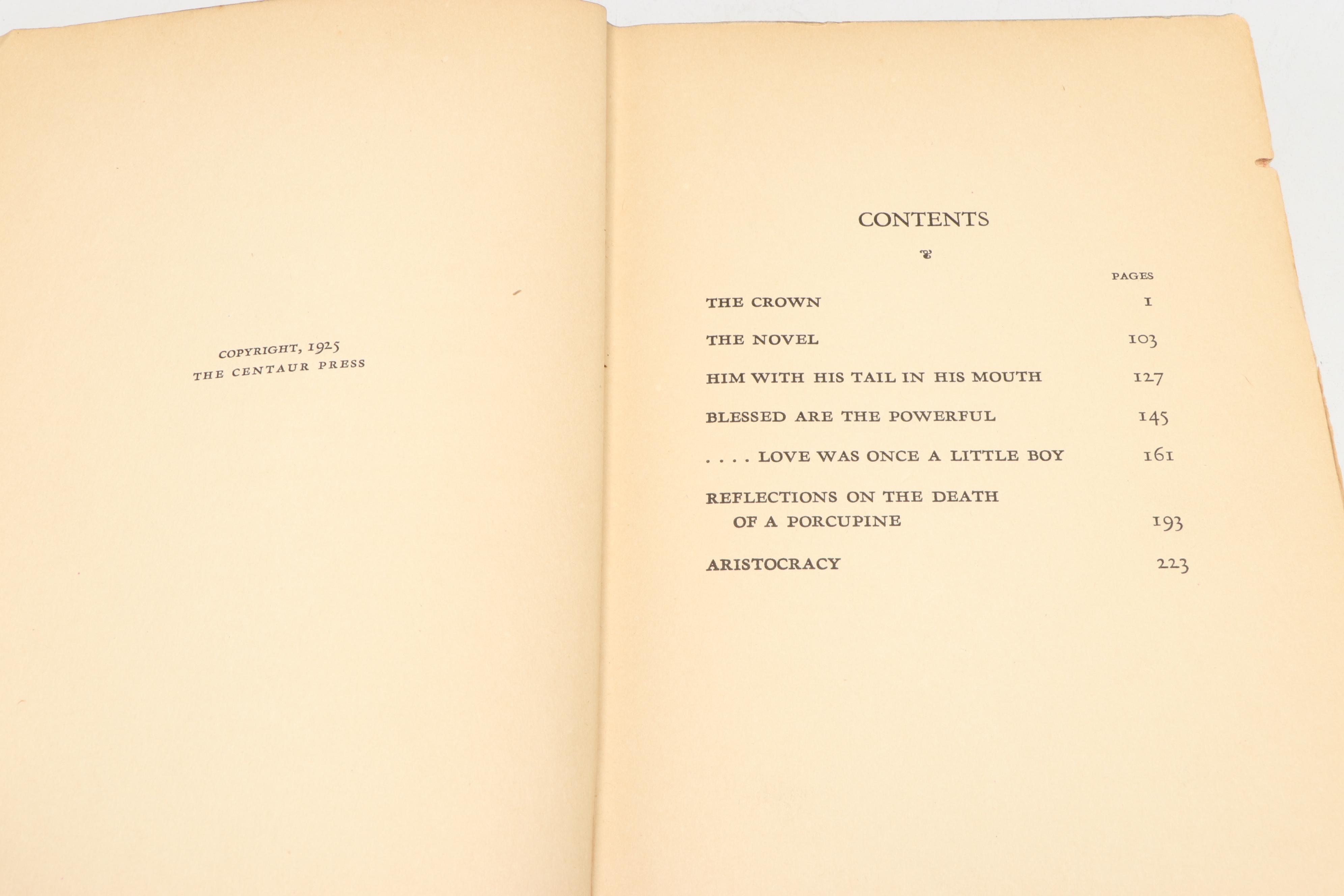 "Reflections on the Death of a Porcupine" by D. H. Lawrence, 1925