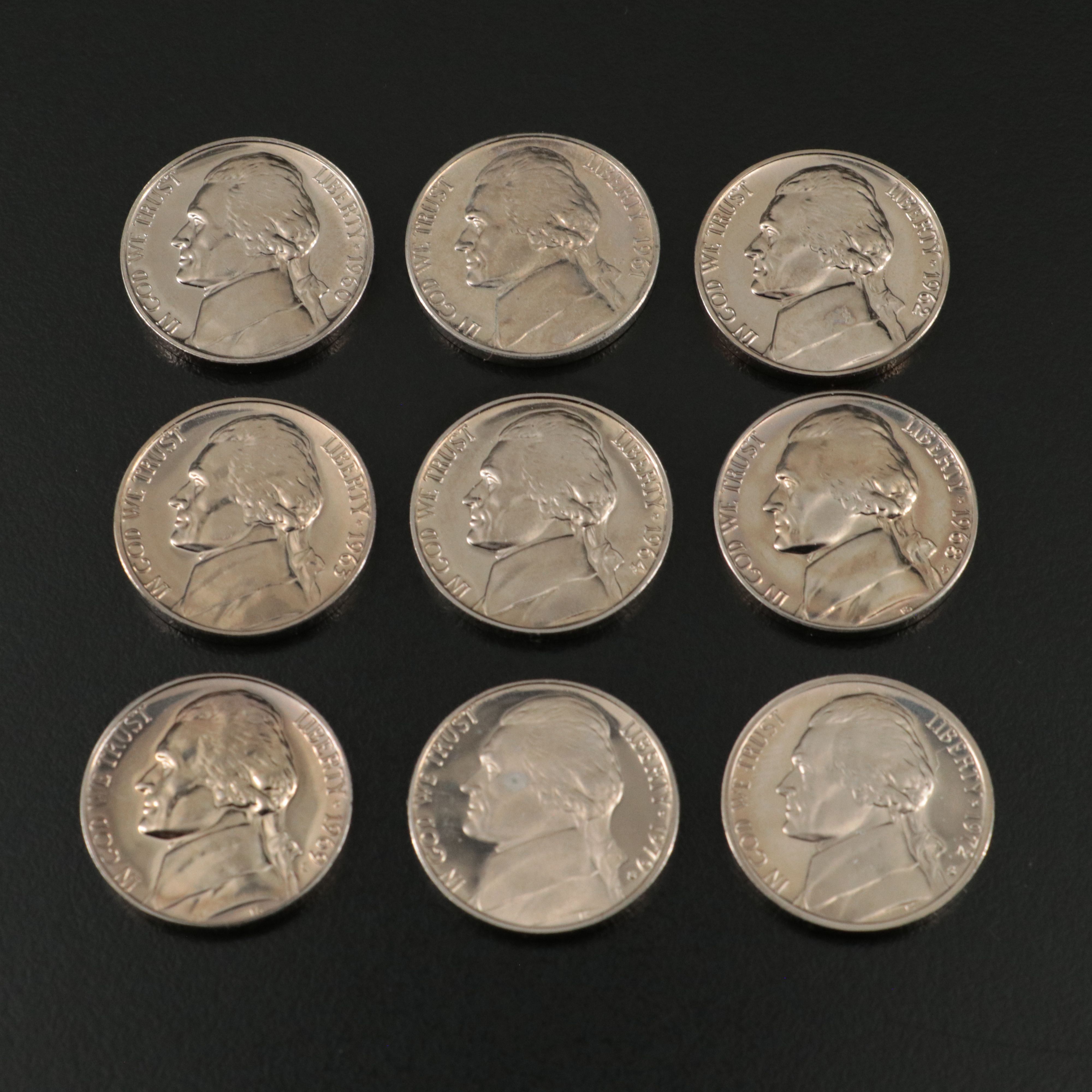 Thirty-Seven Different Proof Jefferson Nickels 1960-2003-S