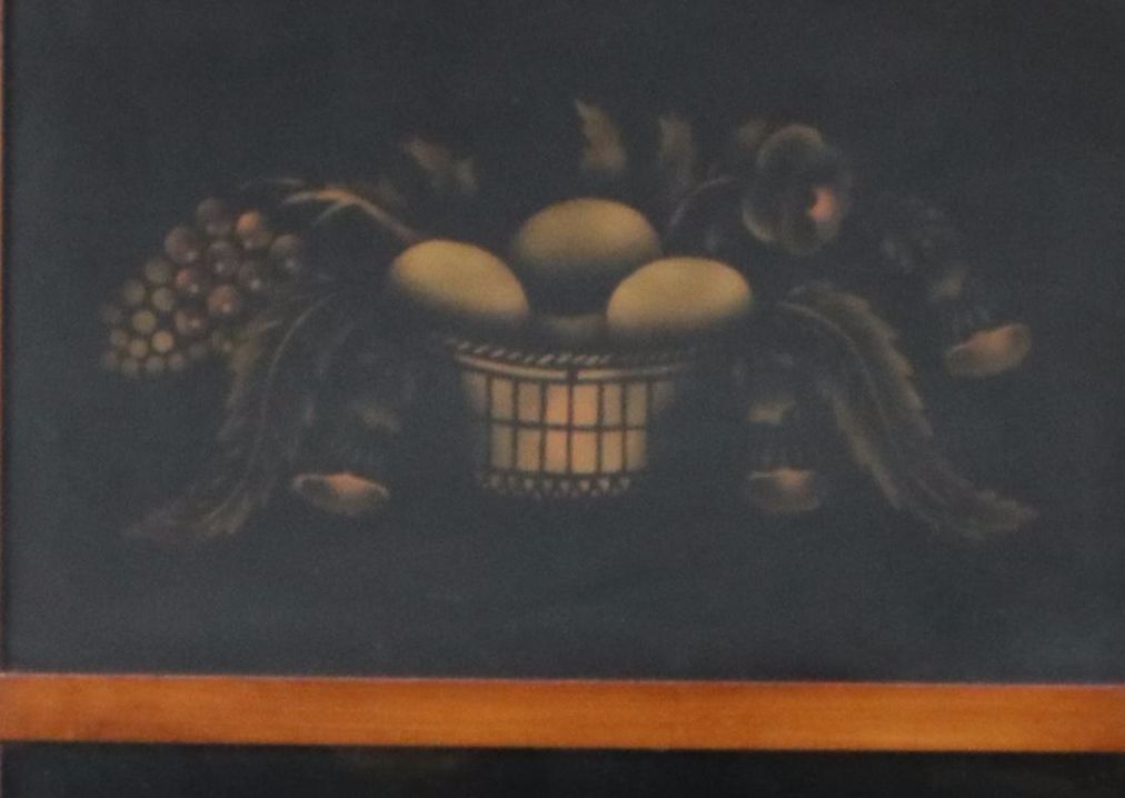 Hitchcock Federal Style Trumeau Mirror with Stenciled Still Life