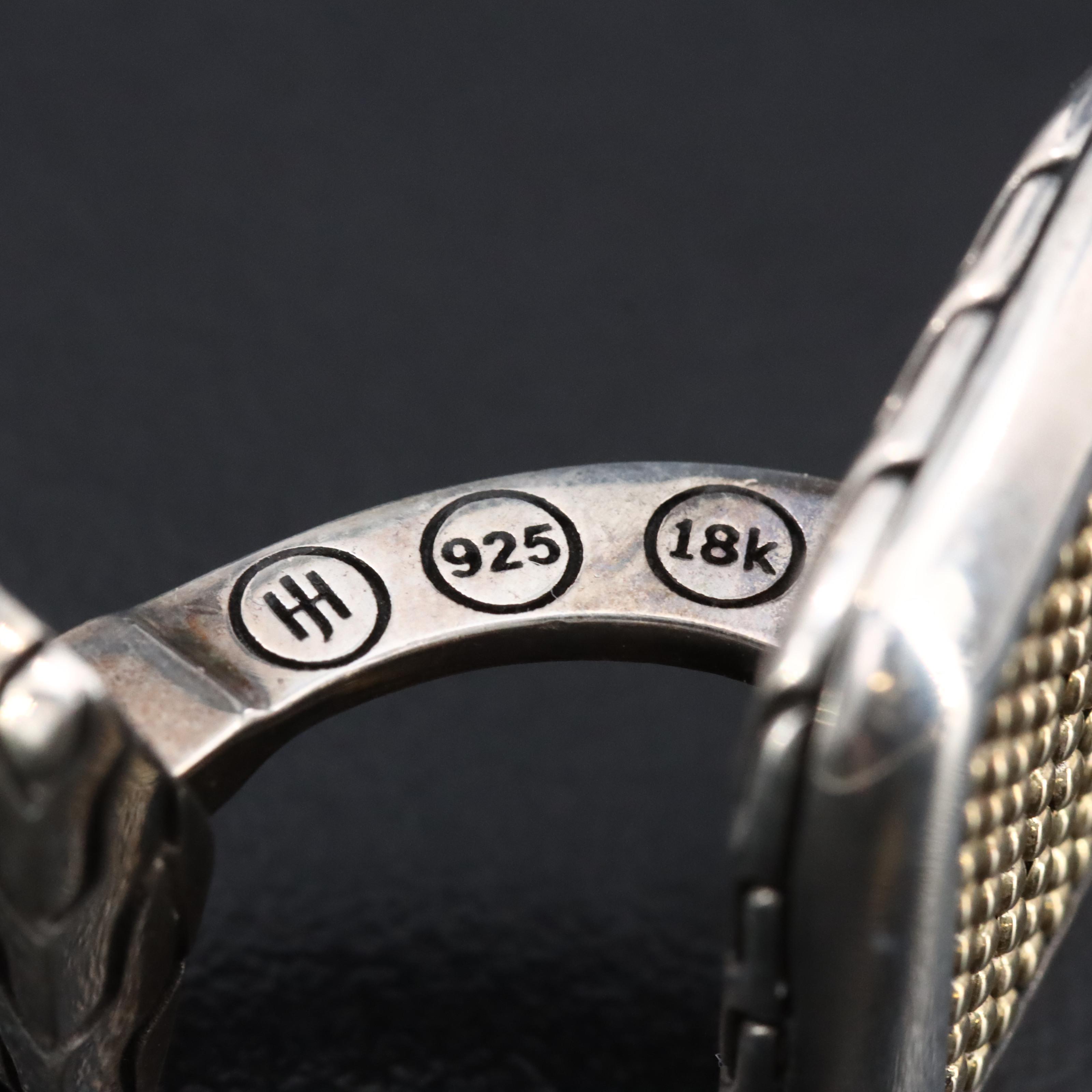 John Hardy Sterling and 18K Micro Dot Square Cufflinks