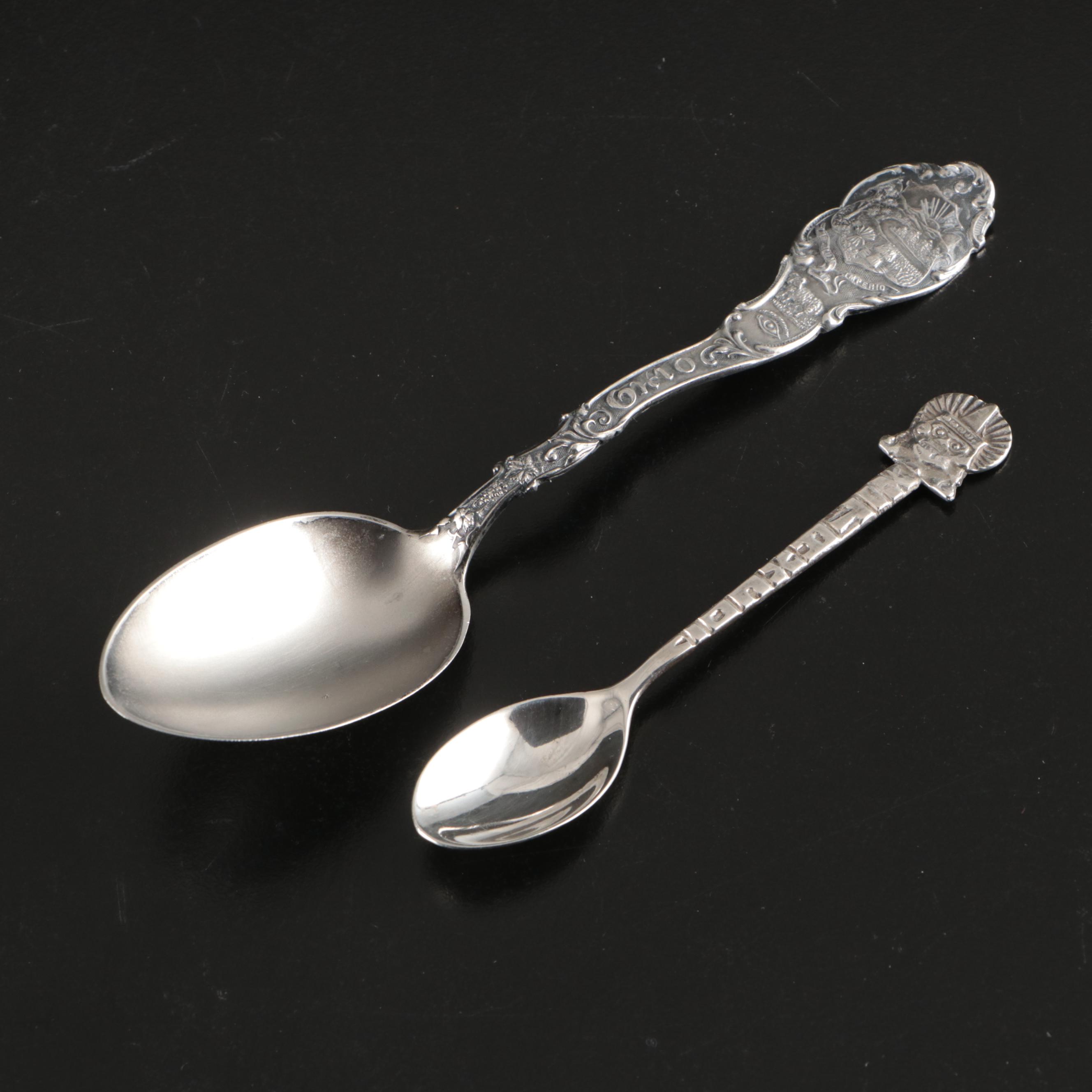 Vintage Sterling Silver with Silver Plate and Other Souvenir Spoons