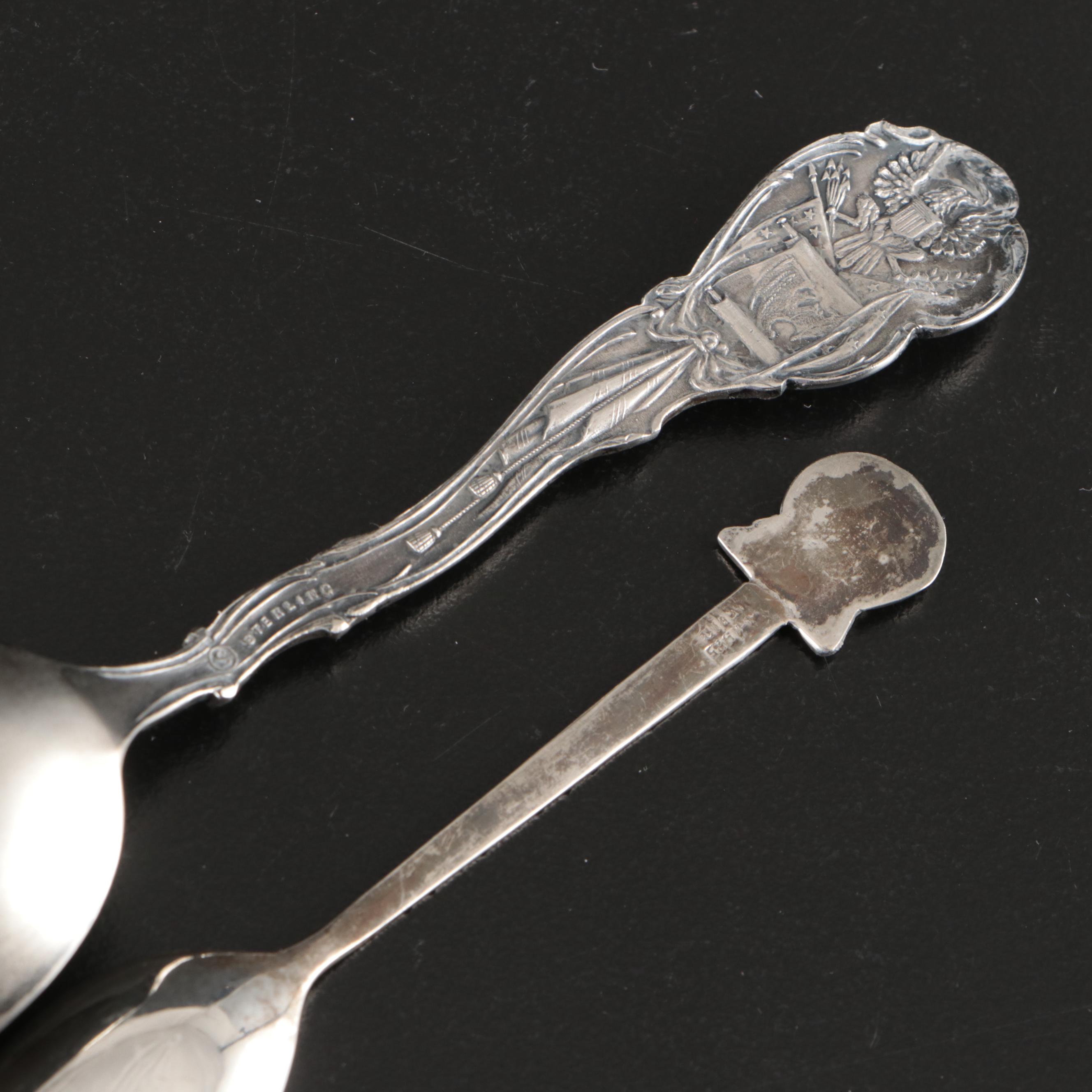 Vintage Sterling Silver with Silver Plate and Other Souvenir Spoons