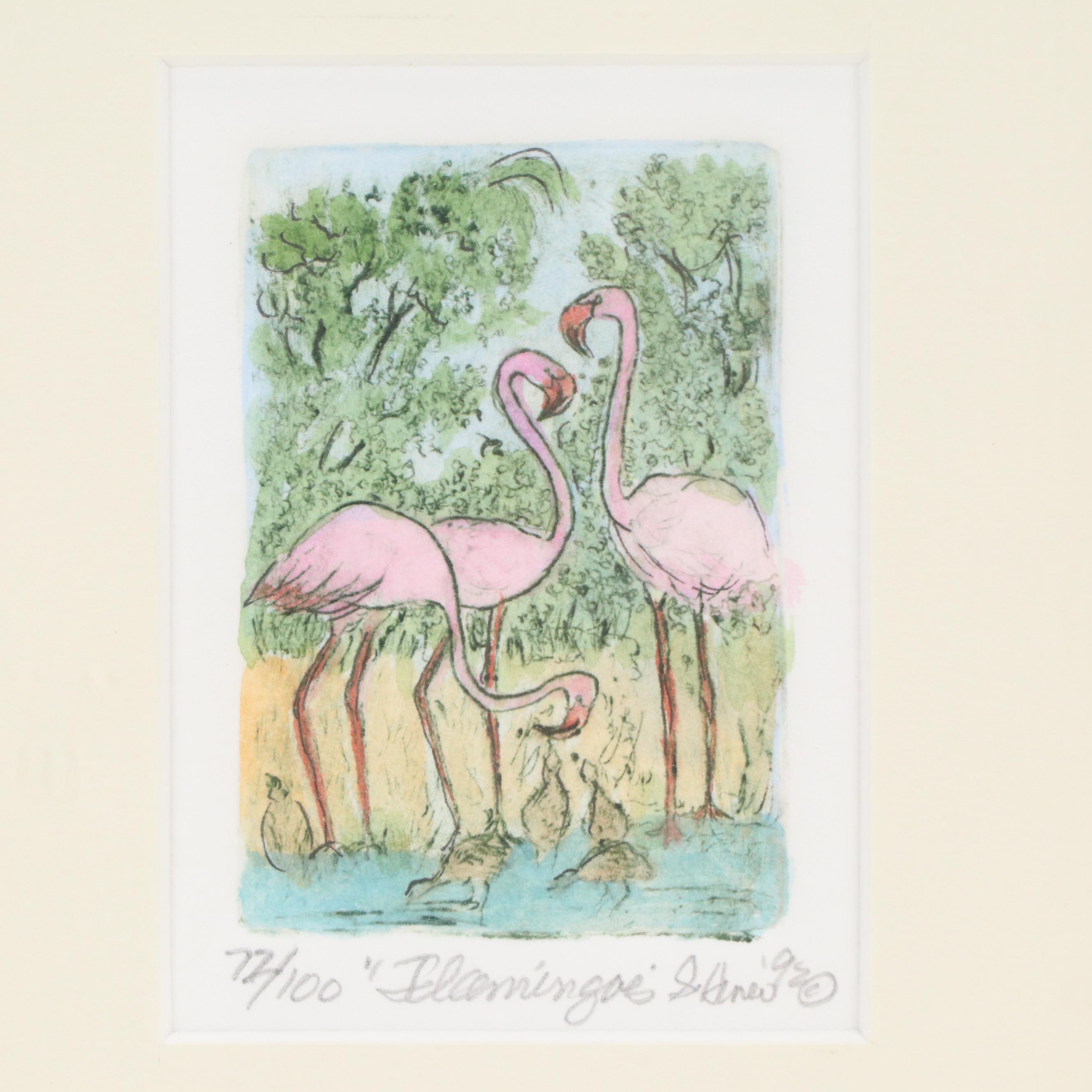 Shirley Hiner and Debbie Hiner Hand-Colored Etchings of Beach Subjects