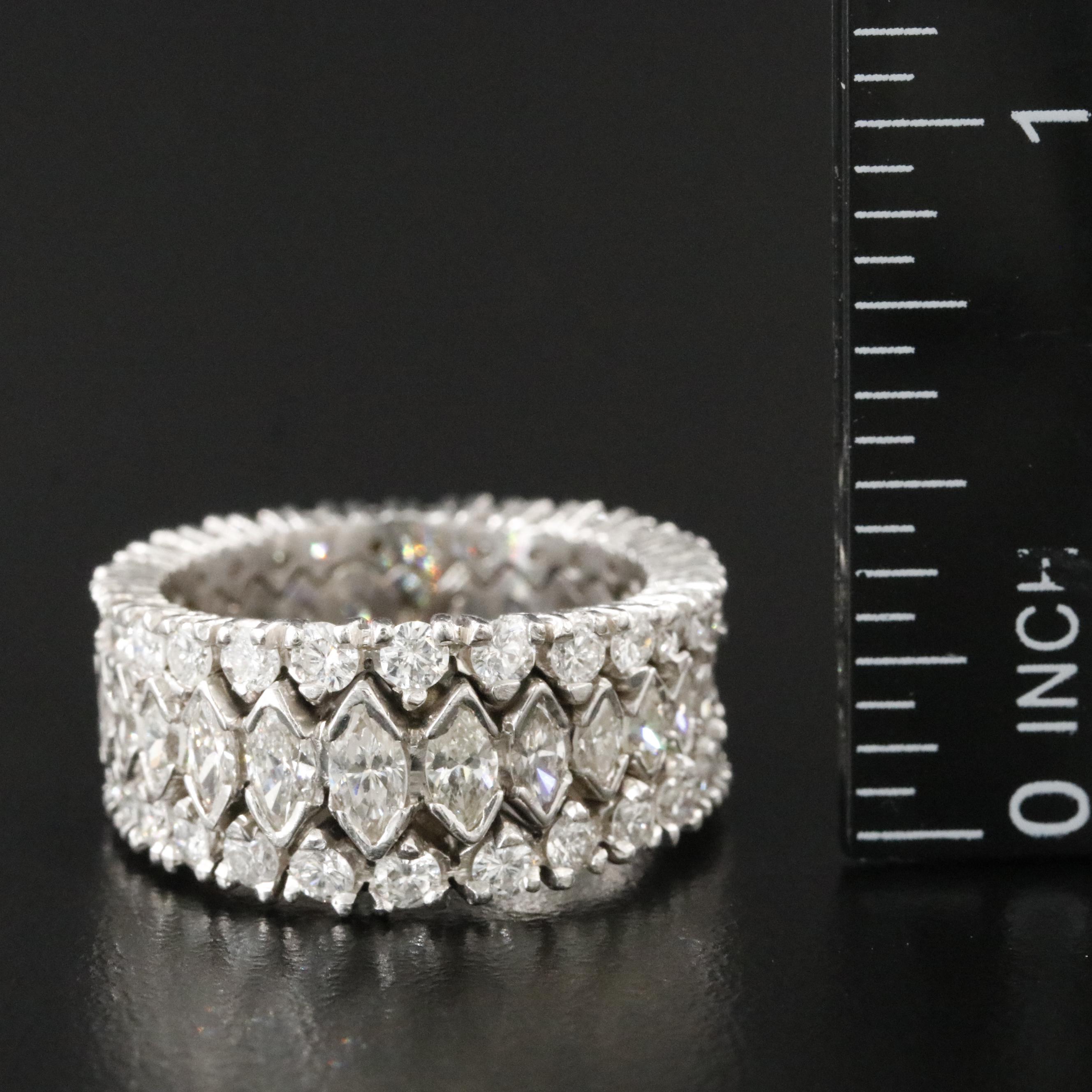 Platinum 3.50 CTW Diamond Graduated Eternity Band