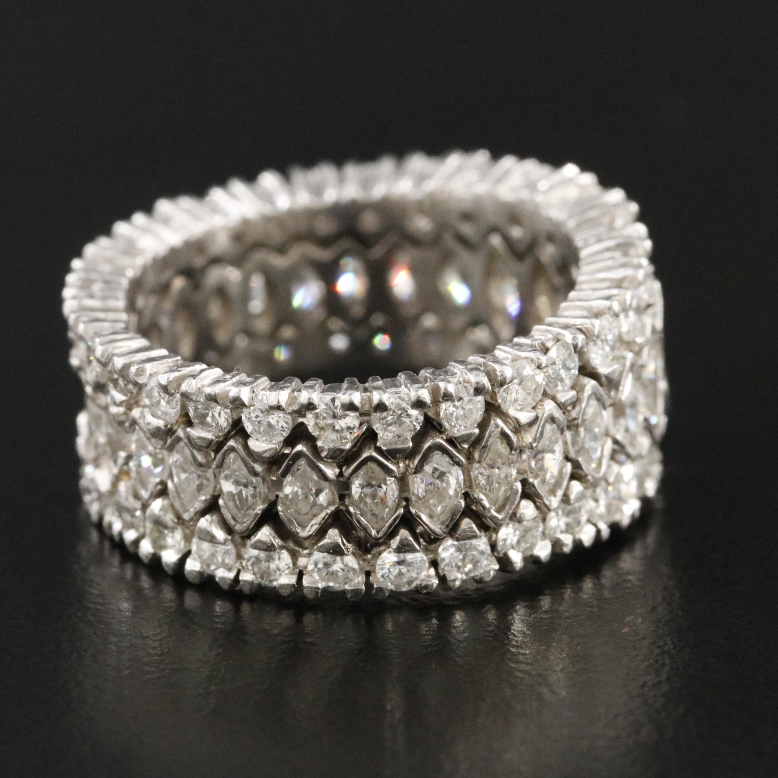 Platinum 3.50 CTW Diamond Graduated Eternity Band