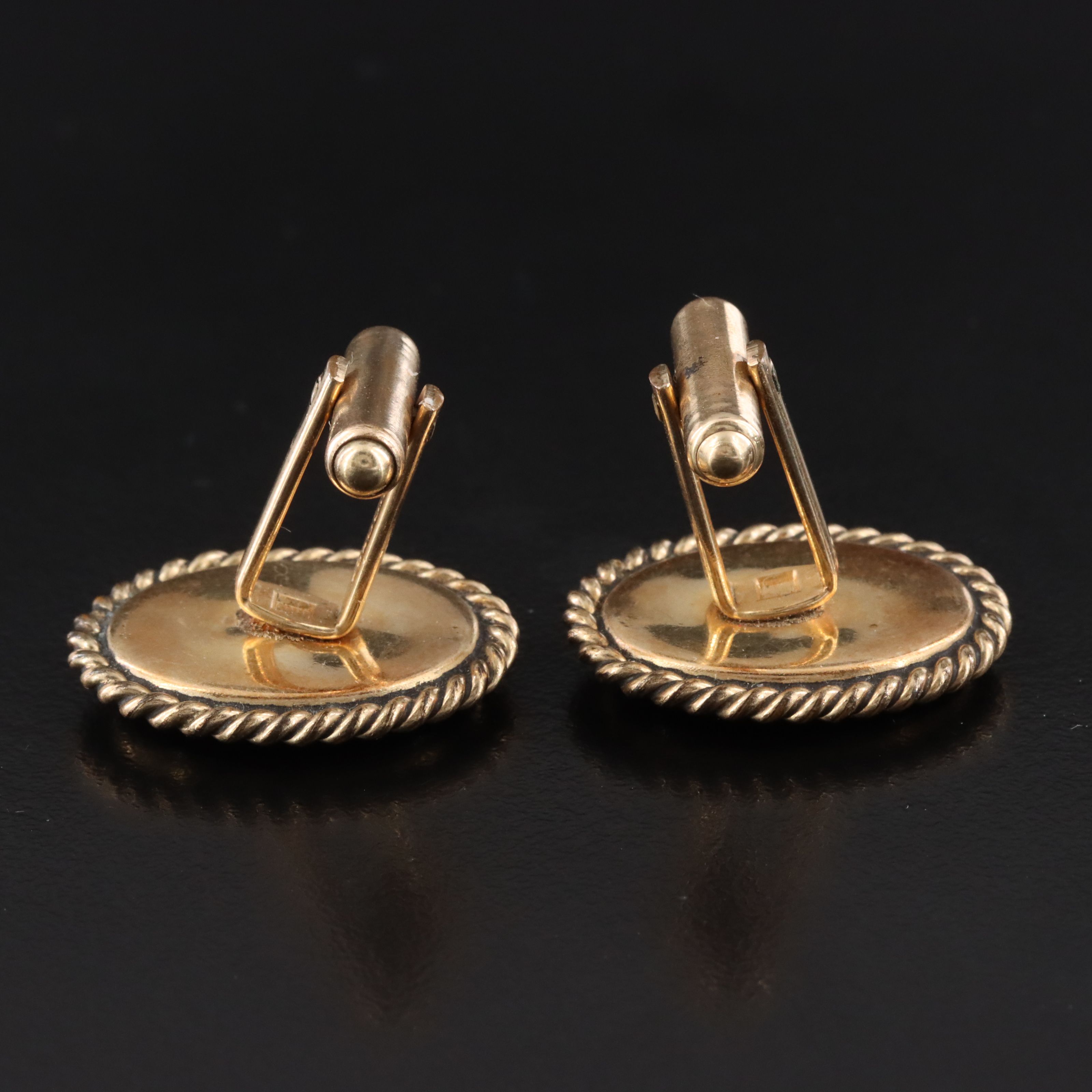 Simmons Gold-Filled Black Onyx Intaglio Cufflinks