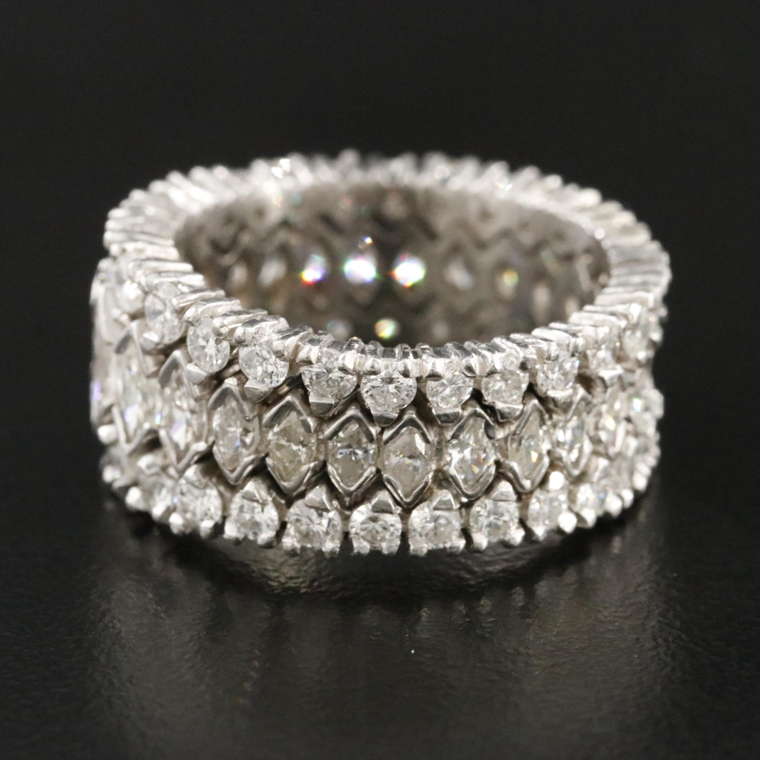 Platinum 3.50 CTW Diamond Graduated Eternity Band