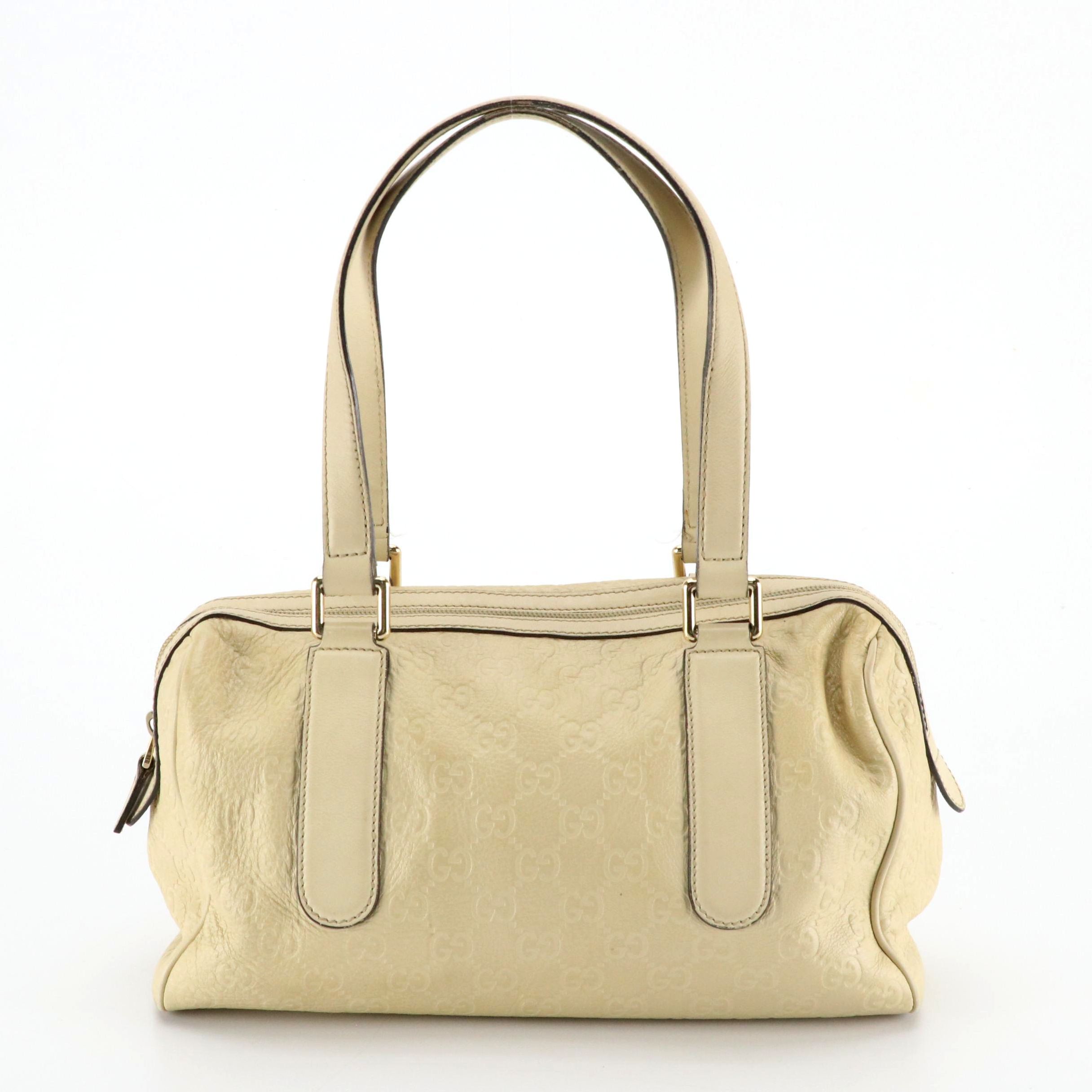 Gucci Zip-Around Boston Bag In Sandy Beige Grained Guccissima Leather