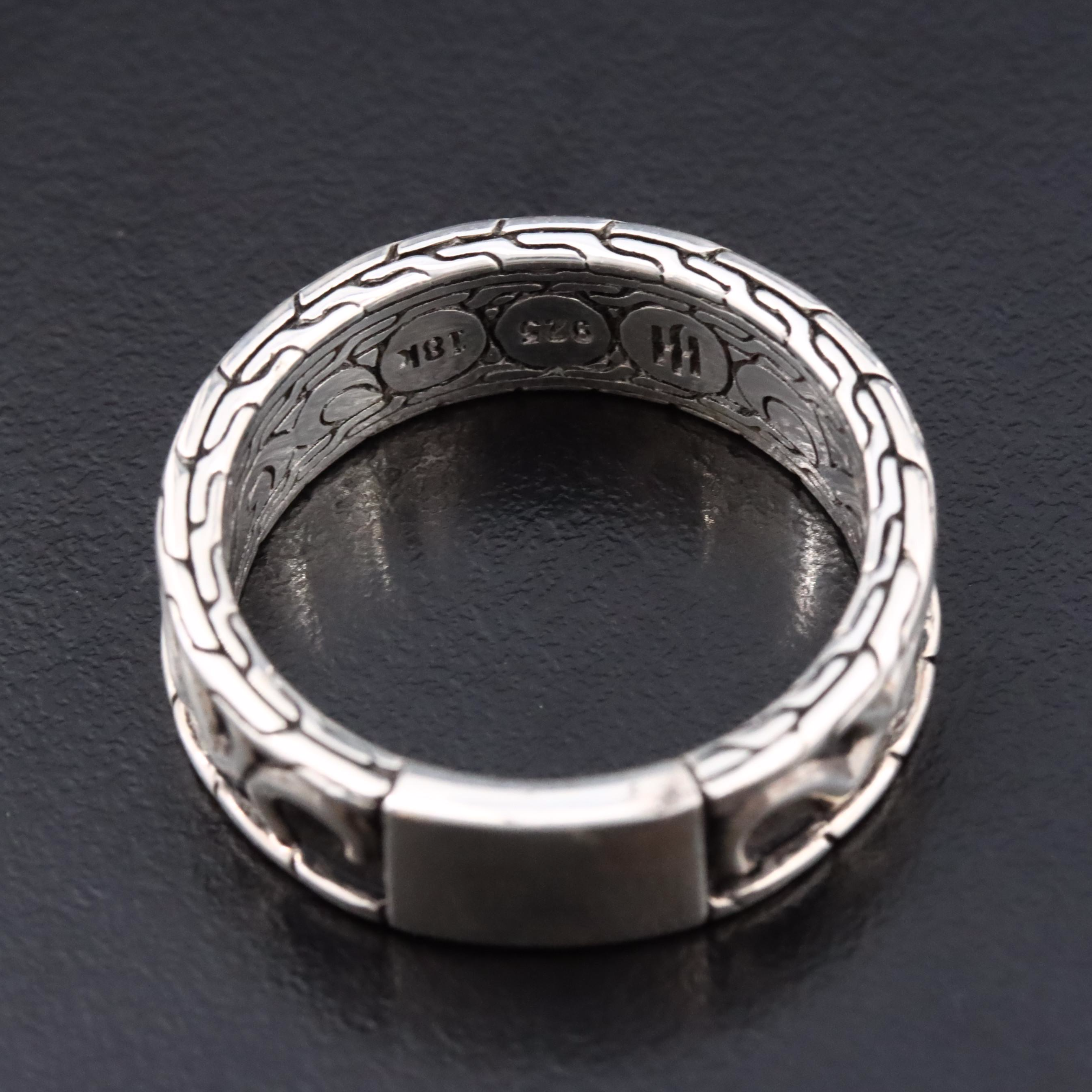 John Hardy Dayak Sterling and 18K Band