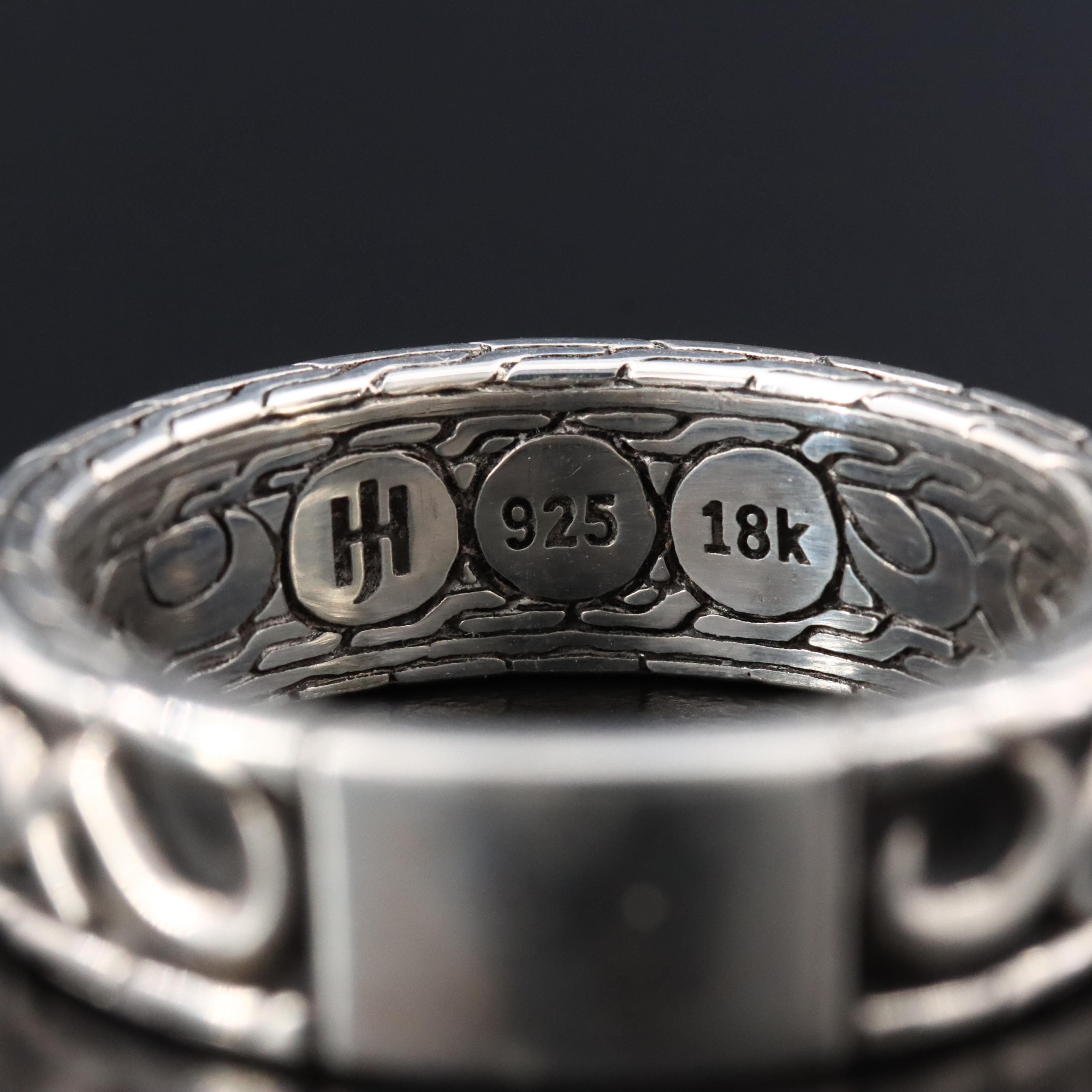 John Hardy Dayak Sterling and 18K Band