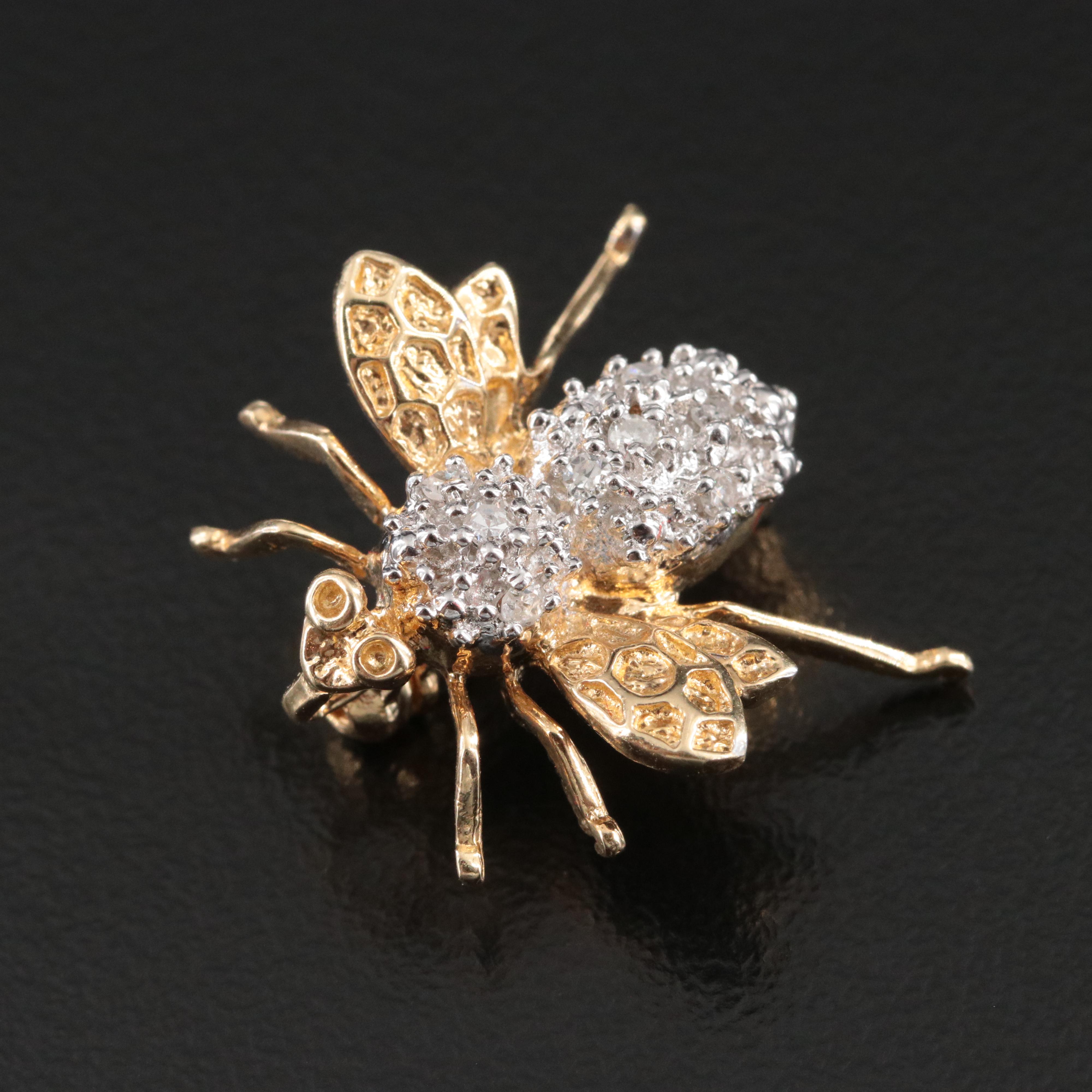 14K 0.09 CTW Diamond Insect Converter Brooch