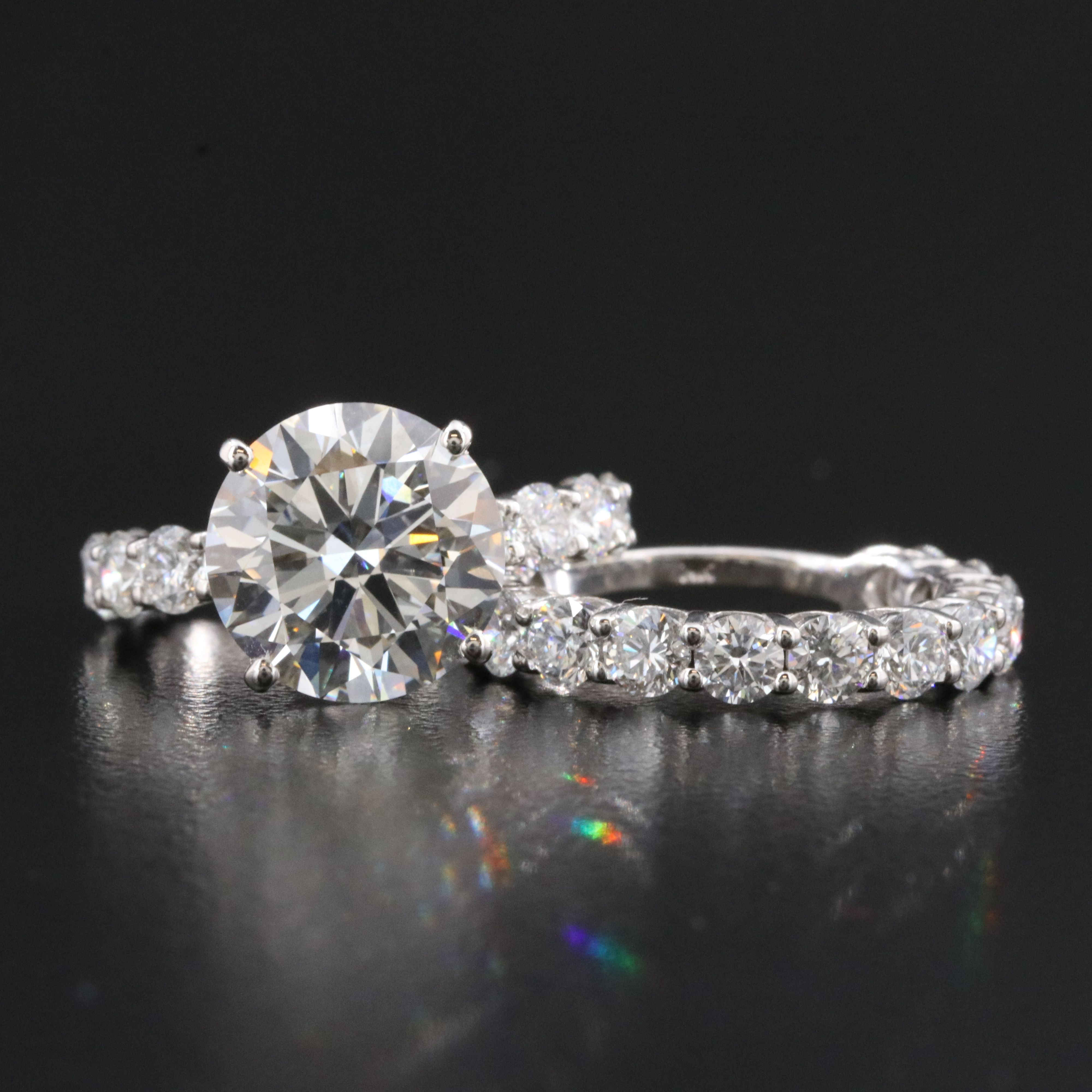 14K 10.62 CTW Lab Grown Diamond Ring Set with IGI Report