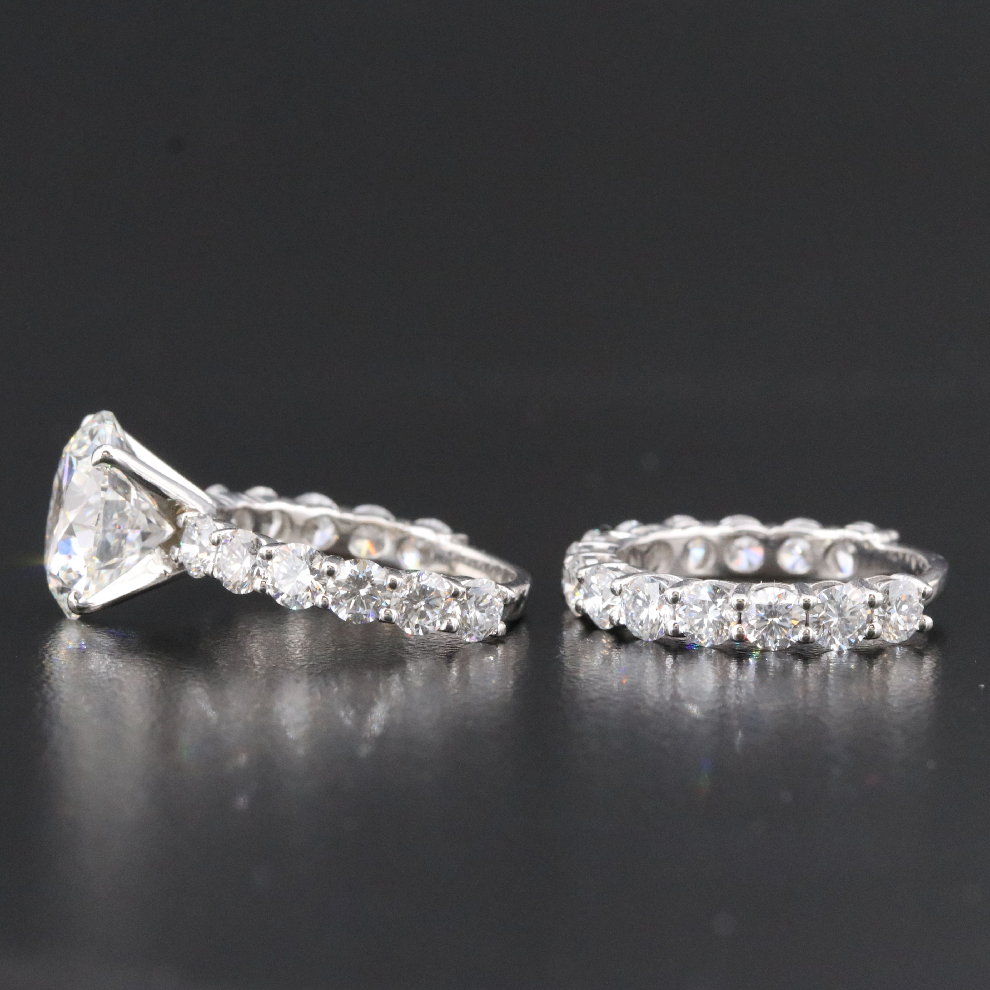 14K 10.62 CTW Lab Grown Diamond Ring Set with IGI Report