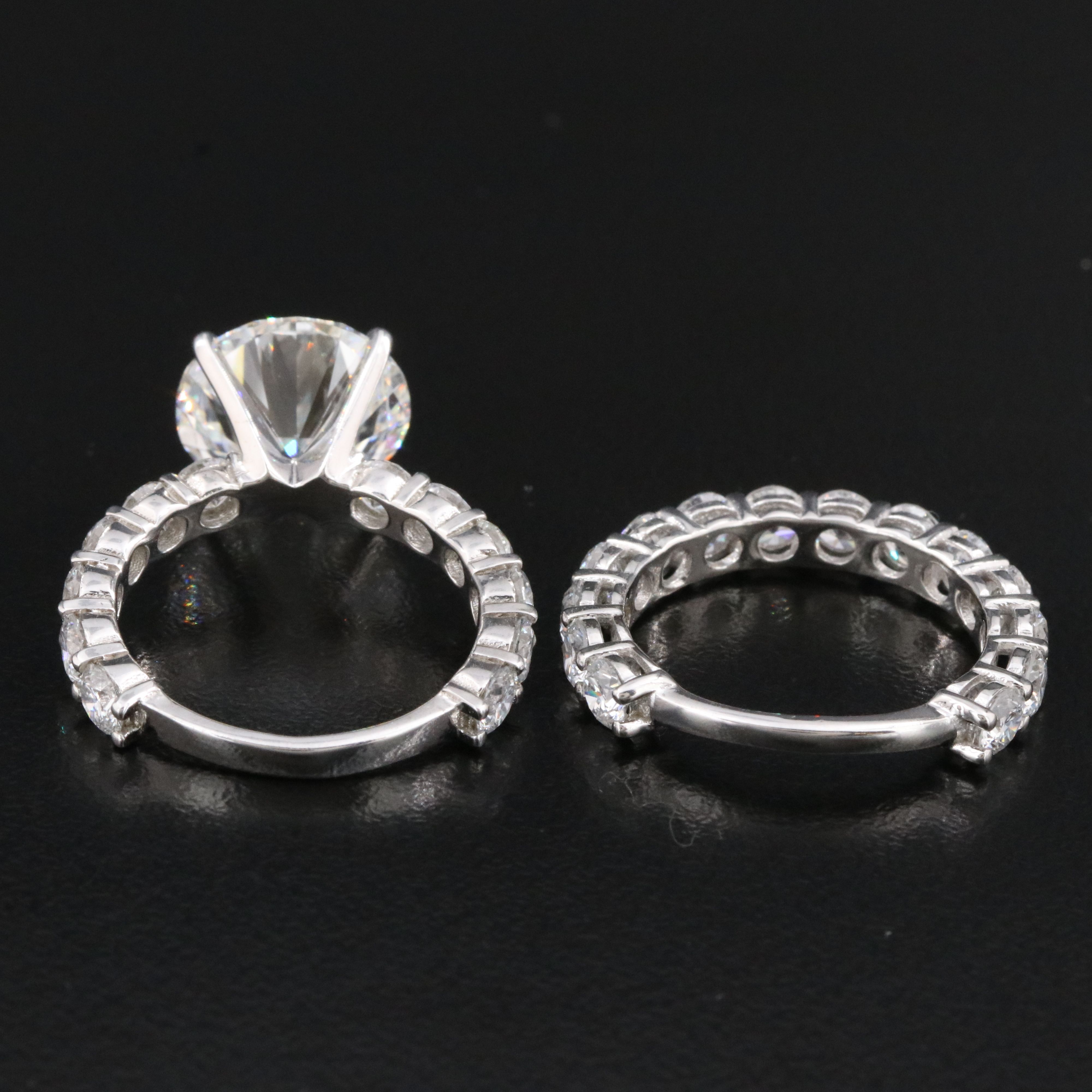 14K 10.62 CTW Lab Grown Diamond Ring Set with IGI Report