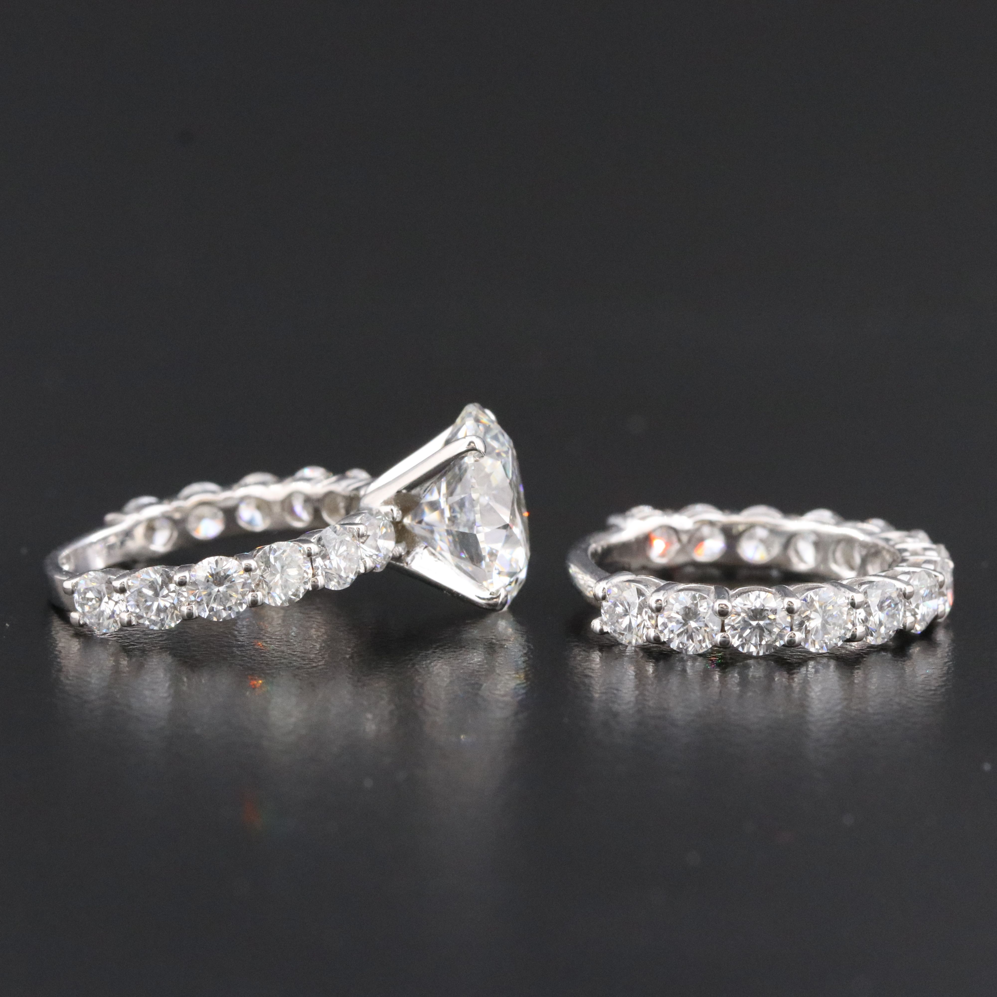 14K 10.62 CTW Lab Grown Diamond Ring Set with IGI Report