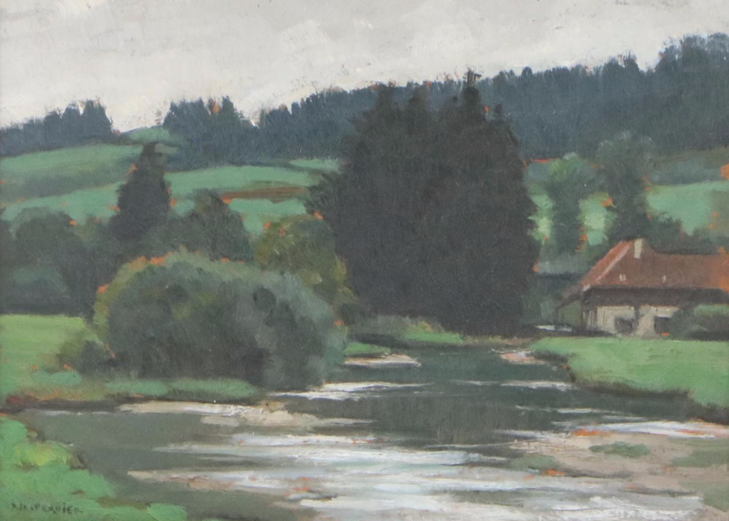 Robert Fernier French School Lake Landscape, Circa 1940