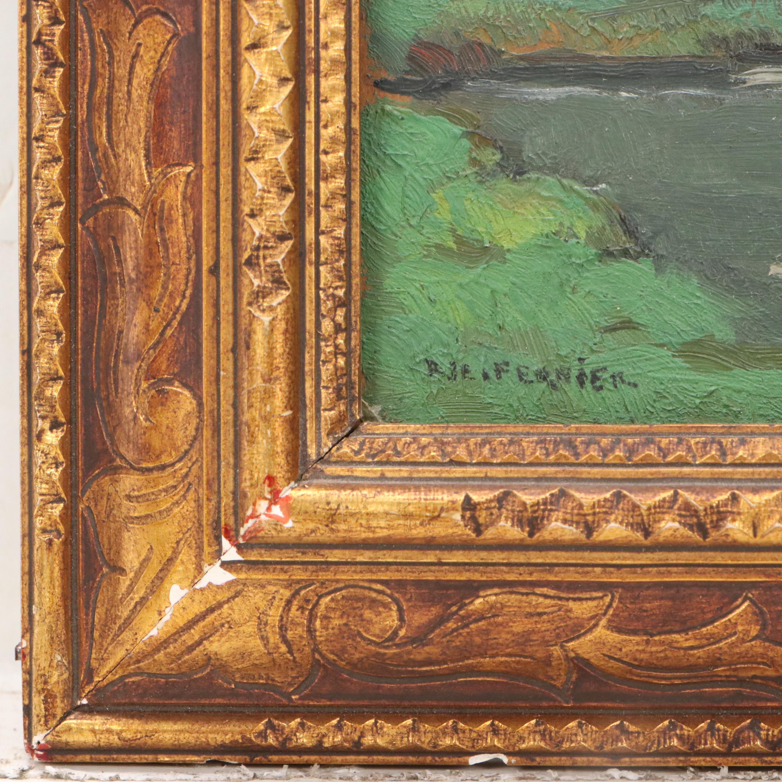 Robert Fernier French School Lake Landscape, Circa 1940