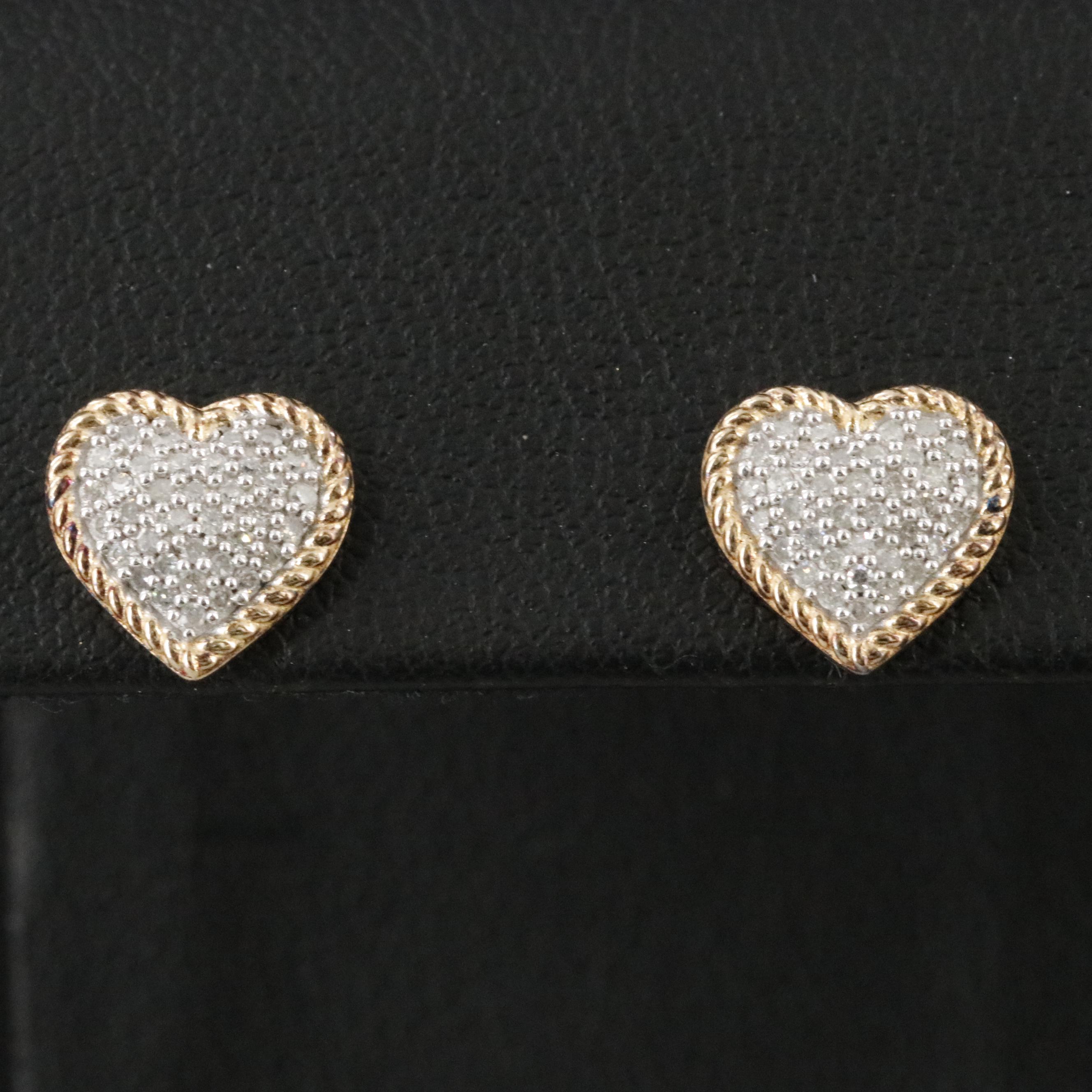 EFFY Sterling Diamond Heart Earrings