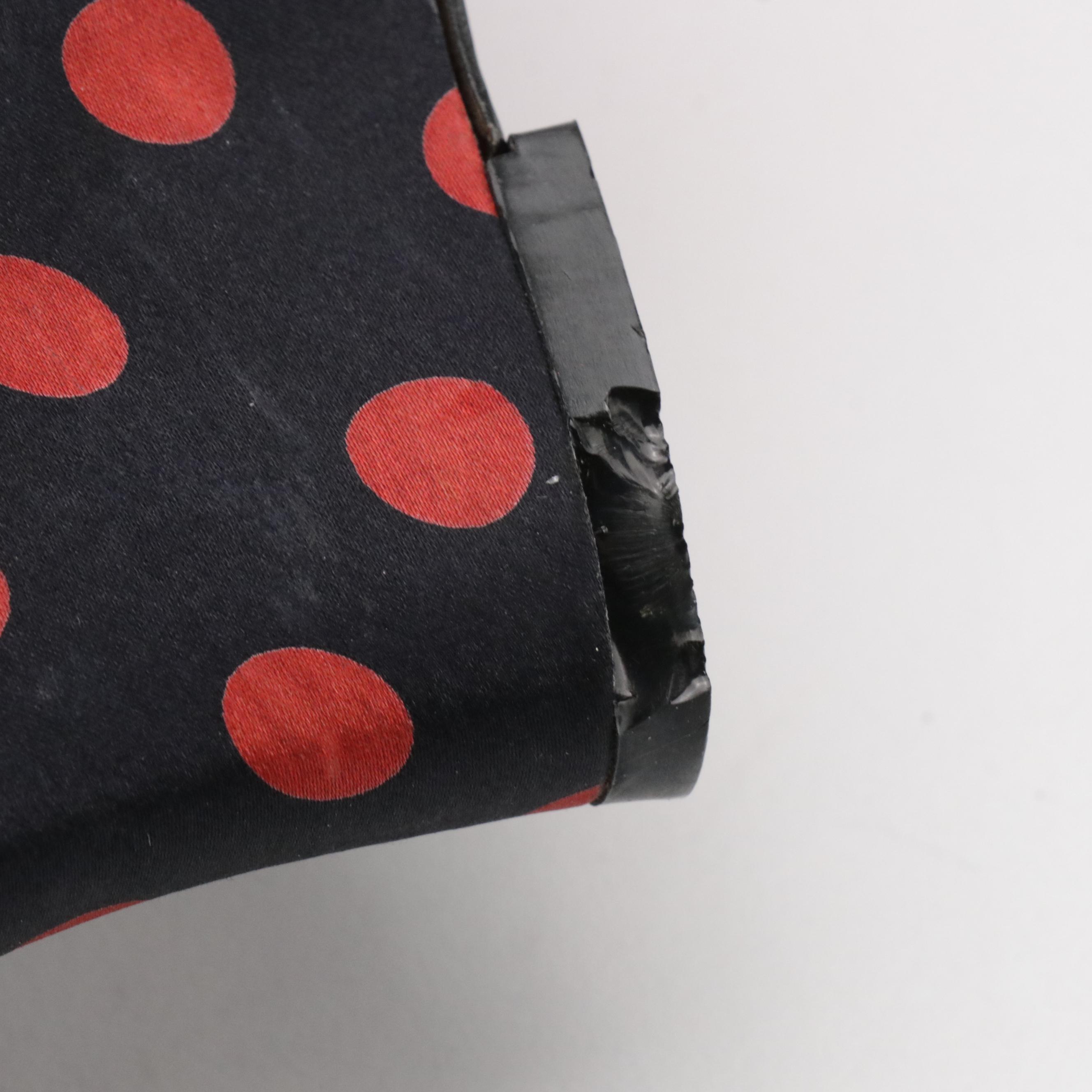 Betsey Johnson "Lydia" Polka-Dot Satin Peep-Toe Wedges