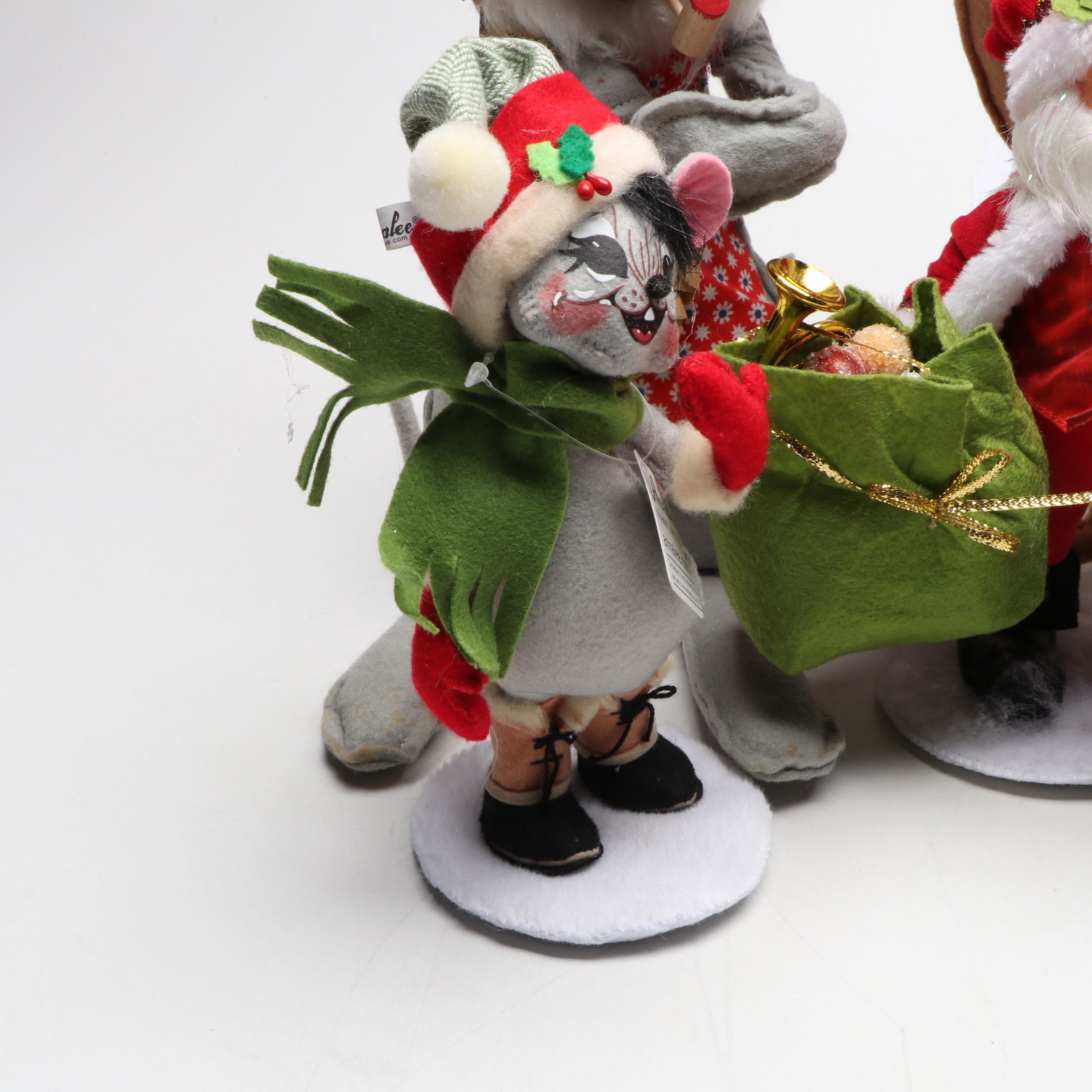 Annalee Reindeer, Mice, Santa, and More Felt Christmas Figurines