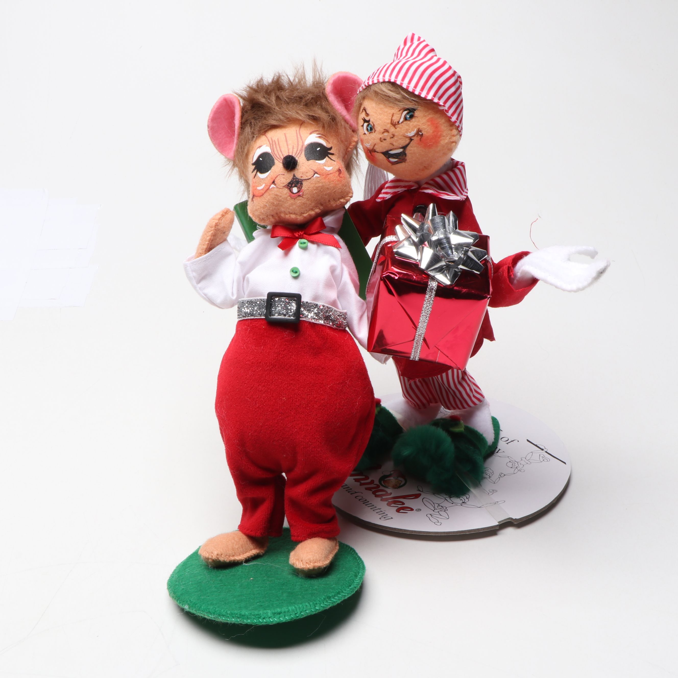 Annalee Reindeer, Mice, Santa, and More Felt Christmas Figurines