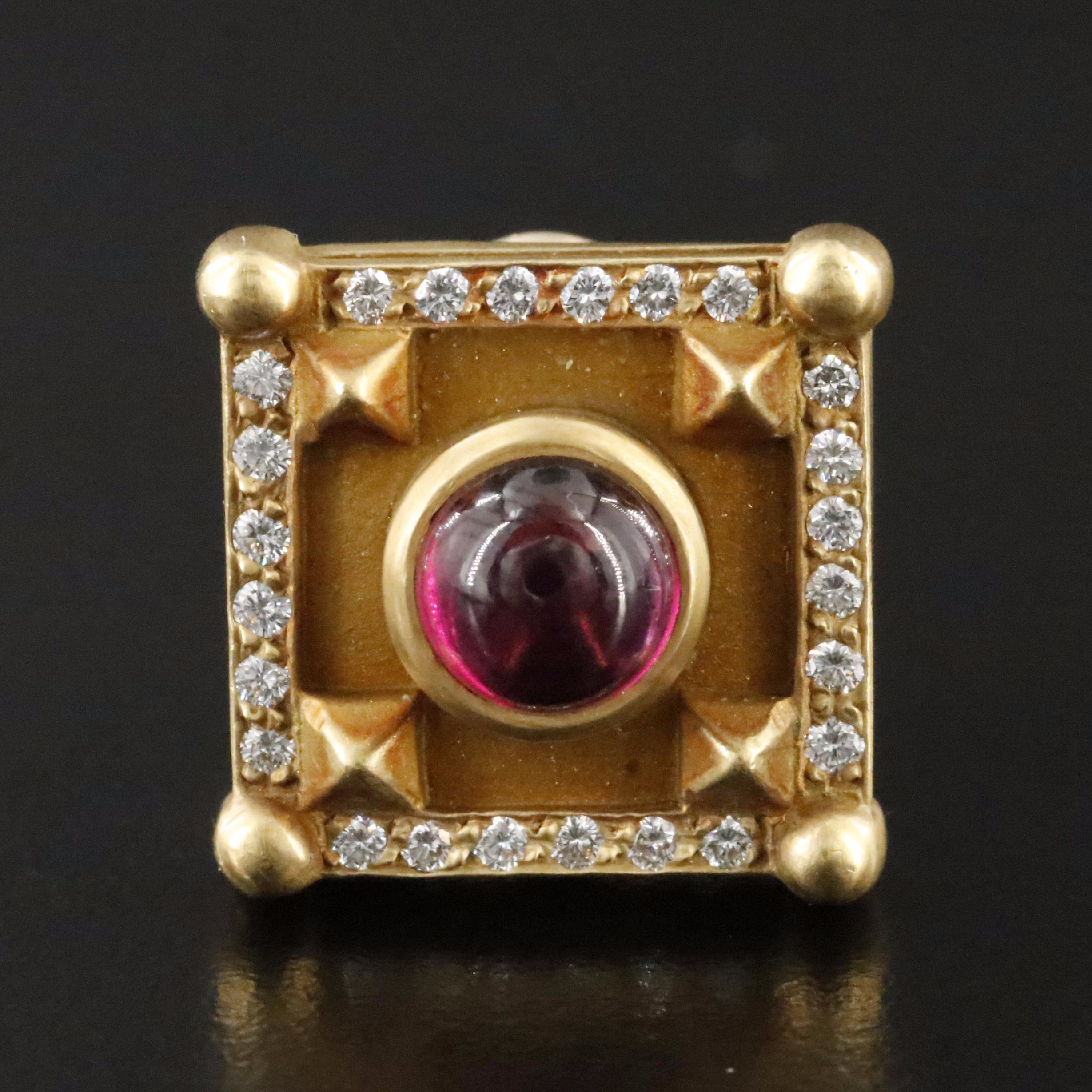 Barry Kieselstein - Cord 18K Tourmaline and Diamond Single Earring