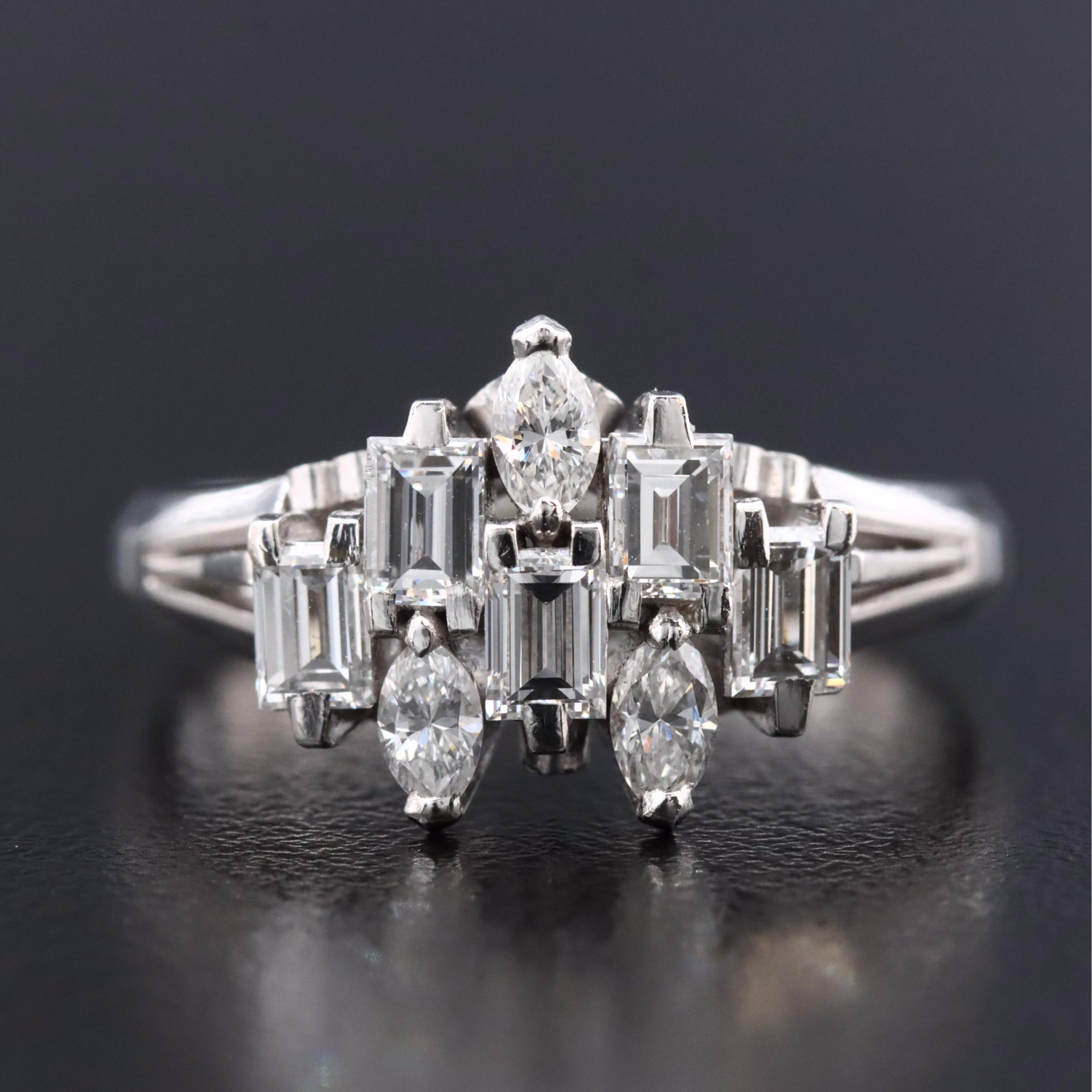 Platinum 0.96 CTW Diamond Ring