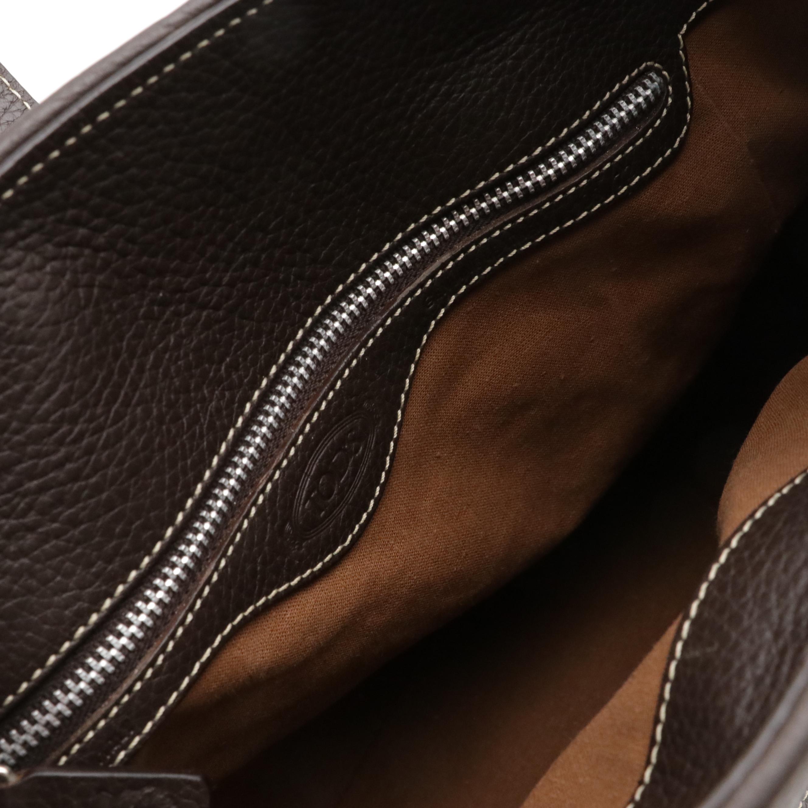 Tod's Buckle Satchel in Italian Grained Leather