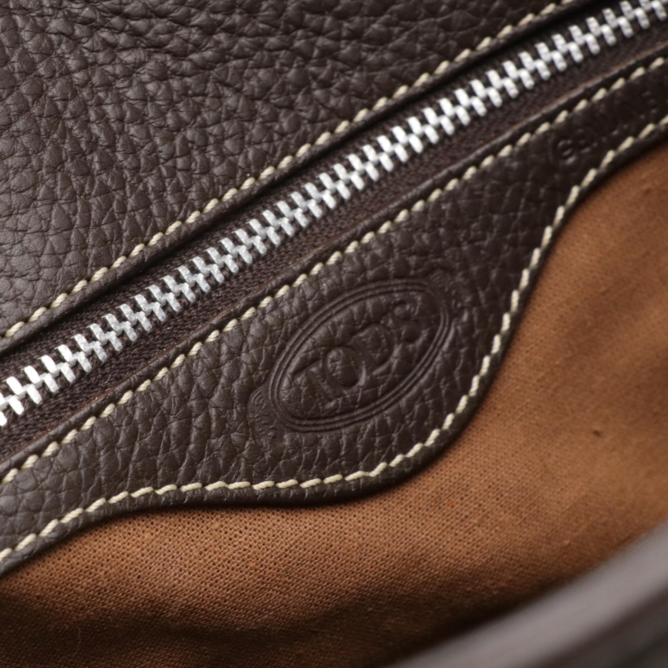 Tod's Buckle Satchel in Italian Grained Leather