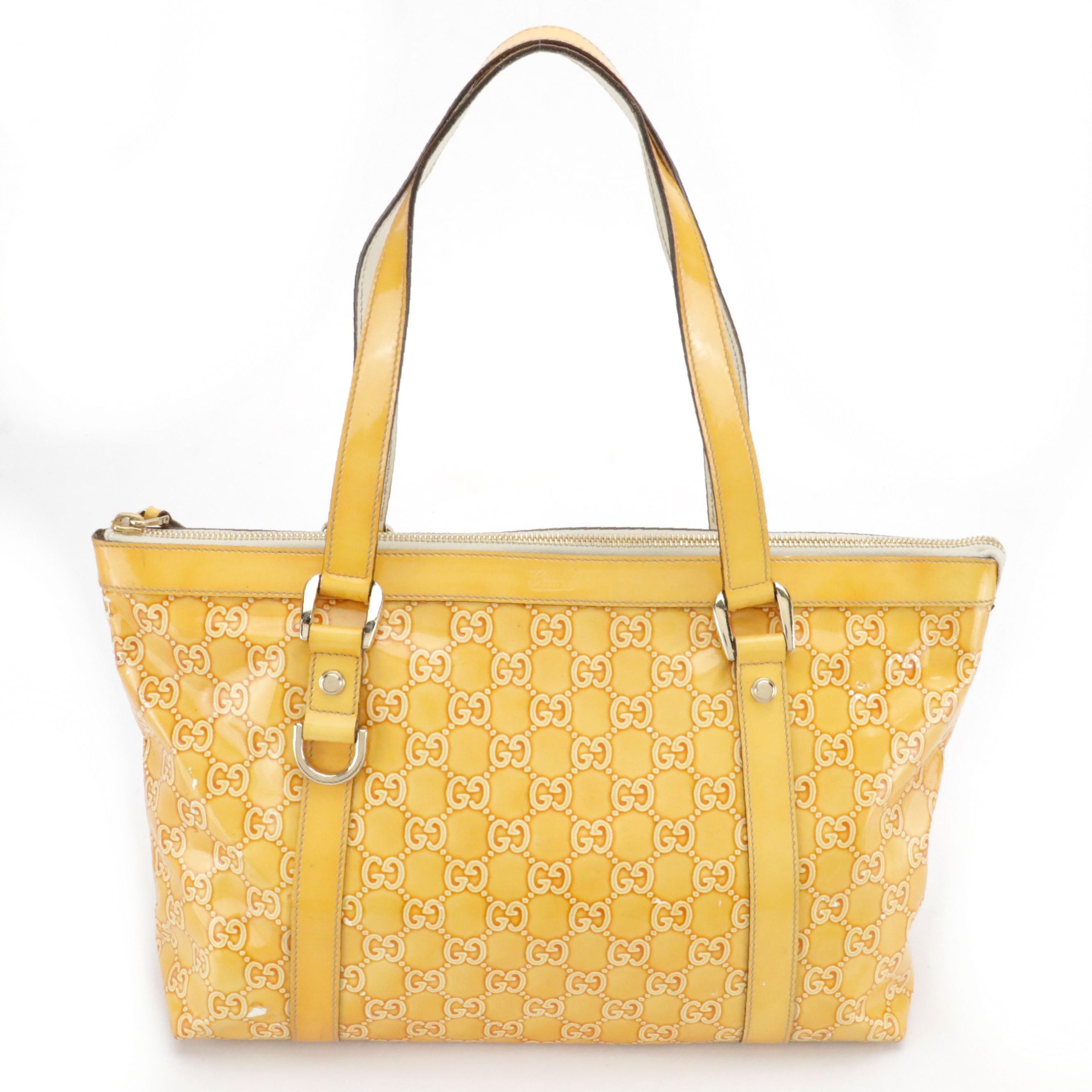 Gucci Abbey Medium Zip Tote in Guccissima Patent Leather