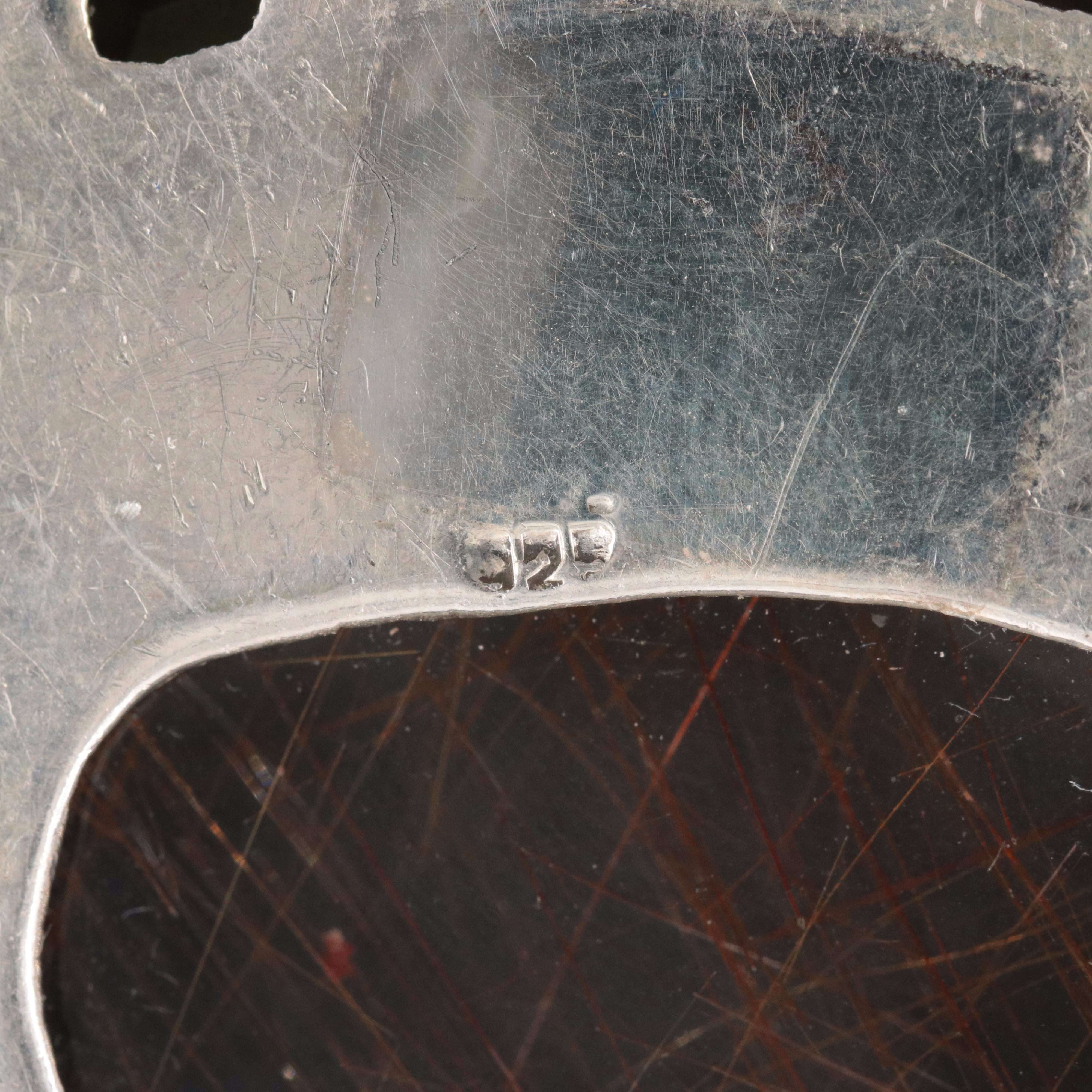 Large Sterling Rutilated Quartz and Gemstone Pendant