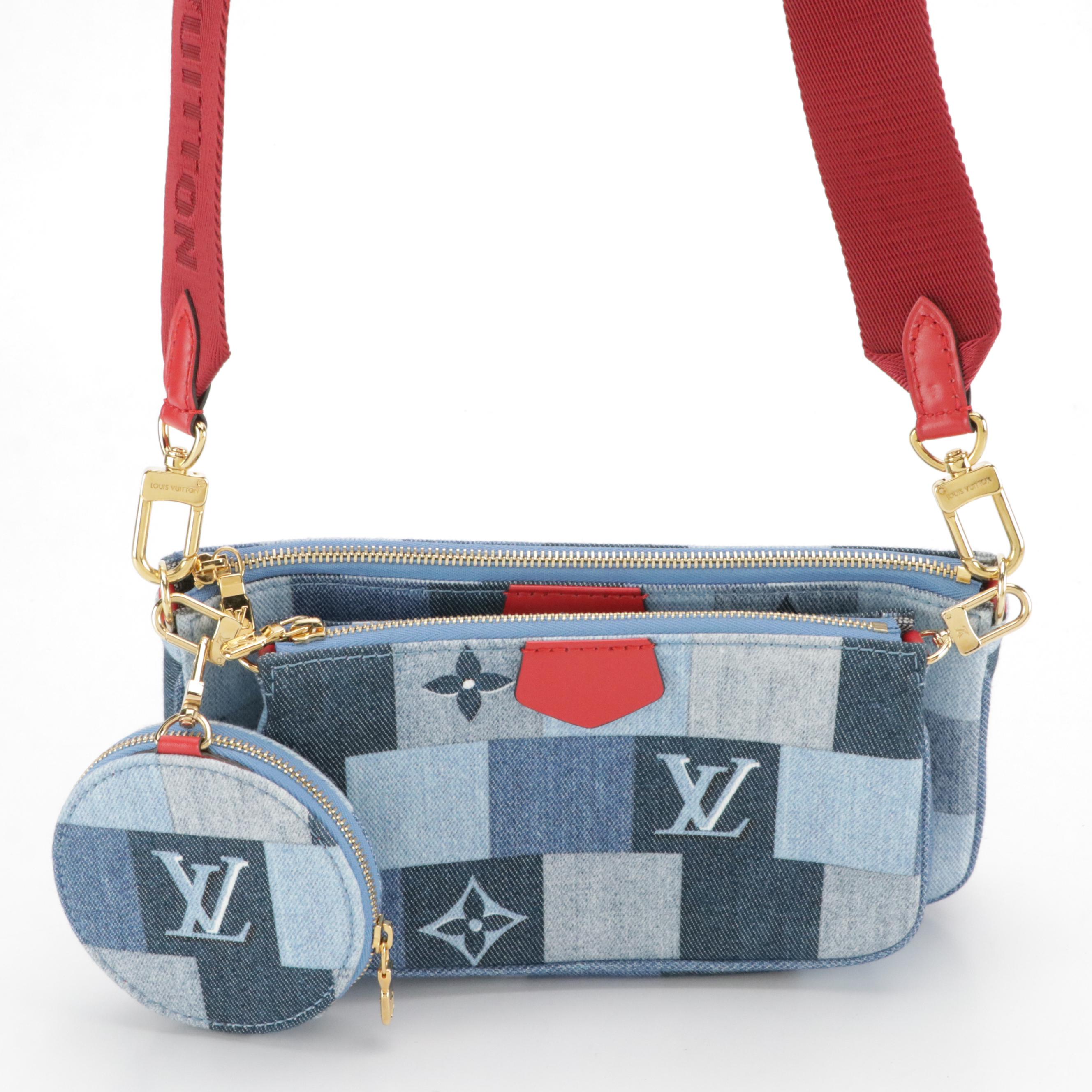 Louis Vuitton Patchwork Printed Monogram Denim Multi Pochettes Bag in Box