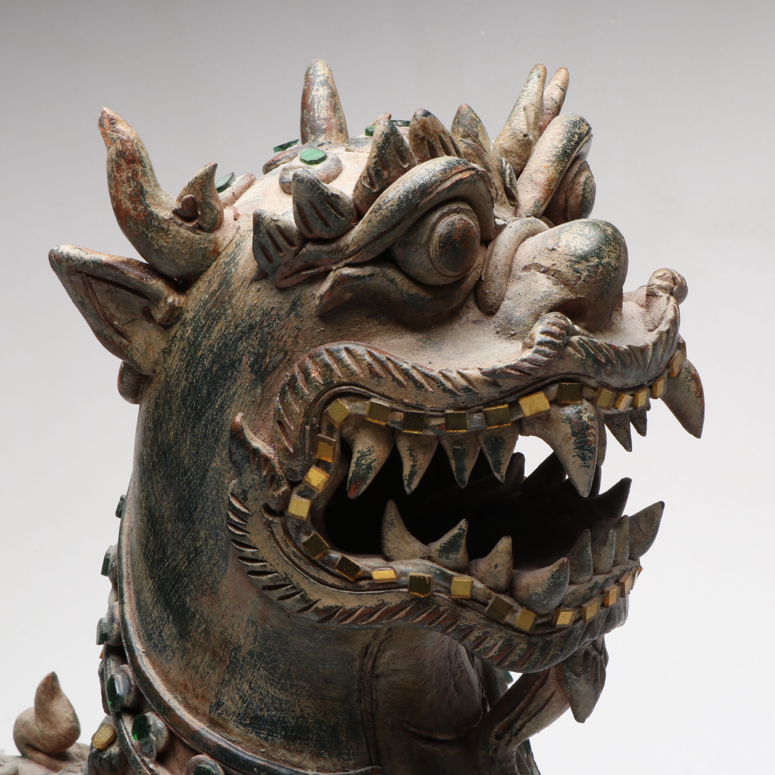 Chinese Guardian Lion Ceramic Statue