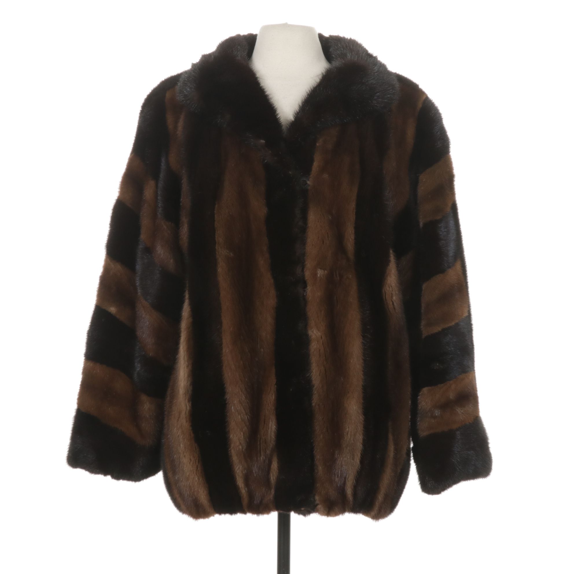 Mixed Mink Fur Jacket by Terzako Furs, Mid-Late 20th C.