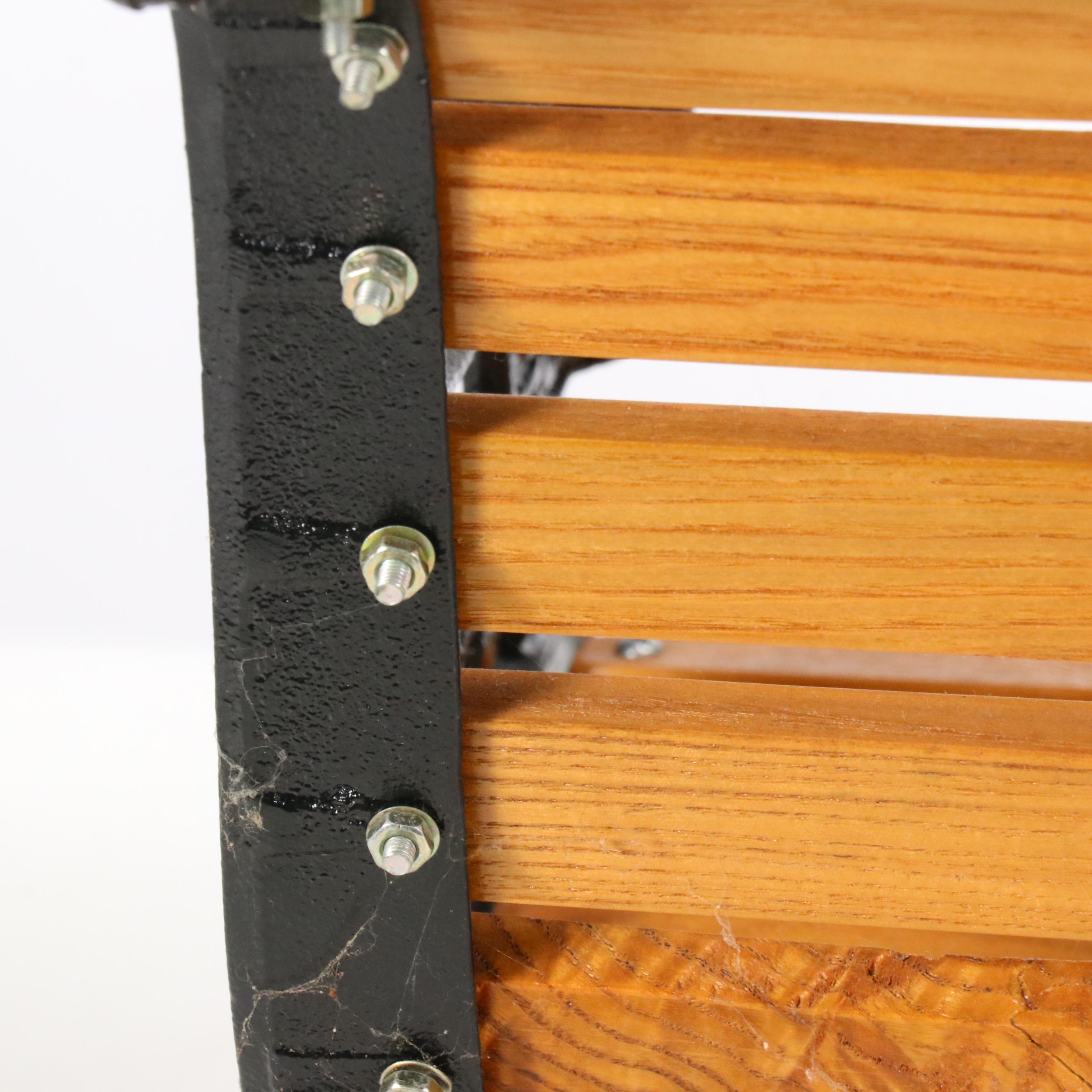 Doll Size Cast Metal and Wood Bench