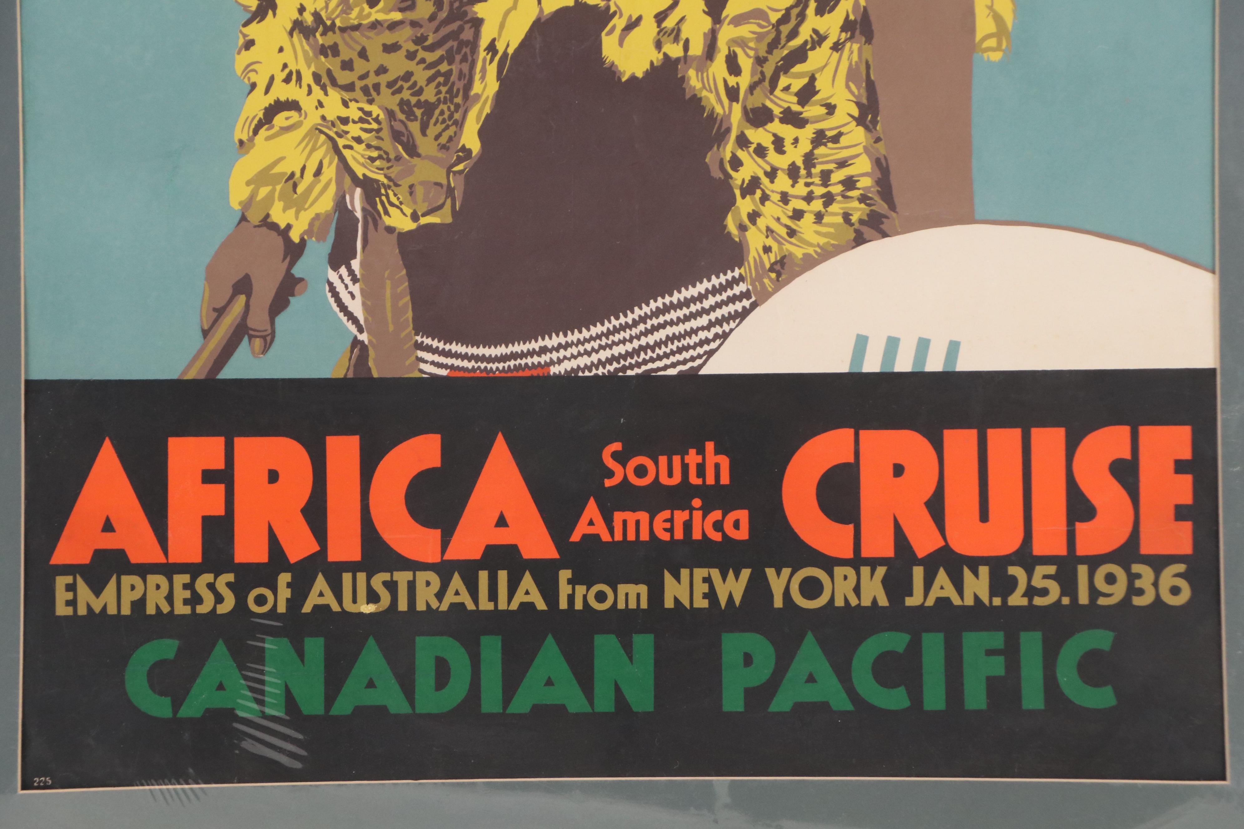 Silkscreen Print "South America Africa Cruise," 1936