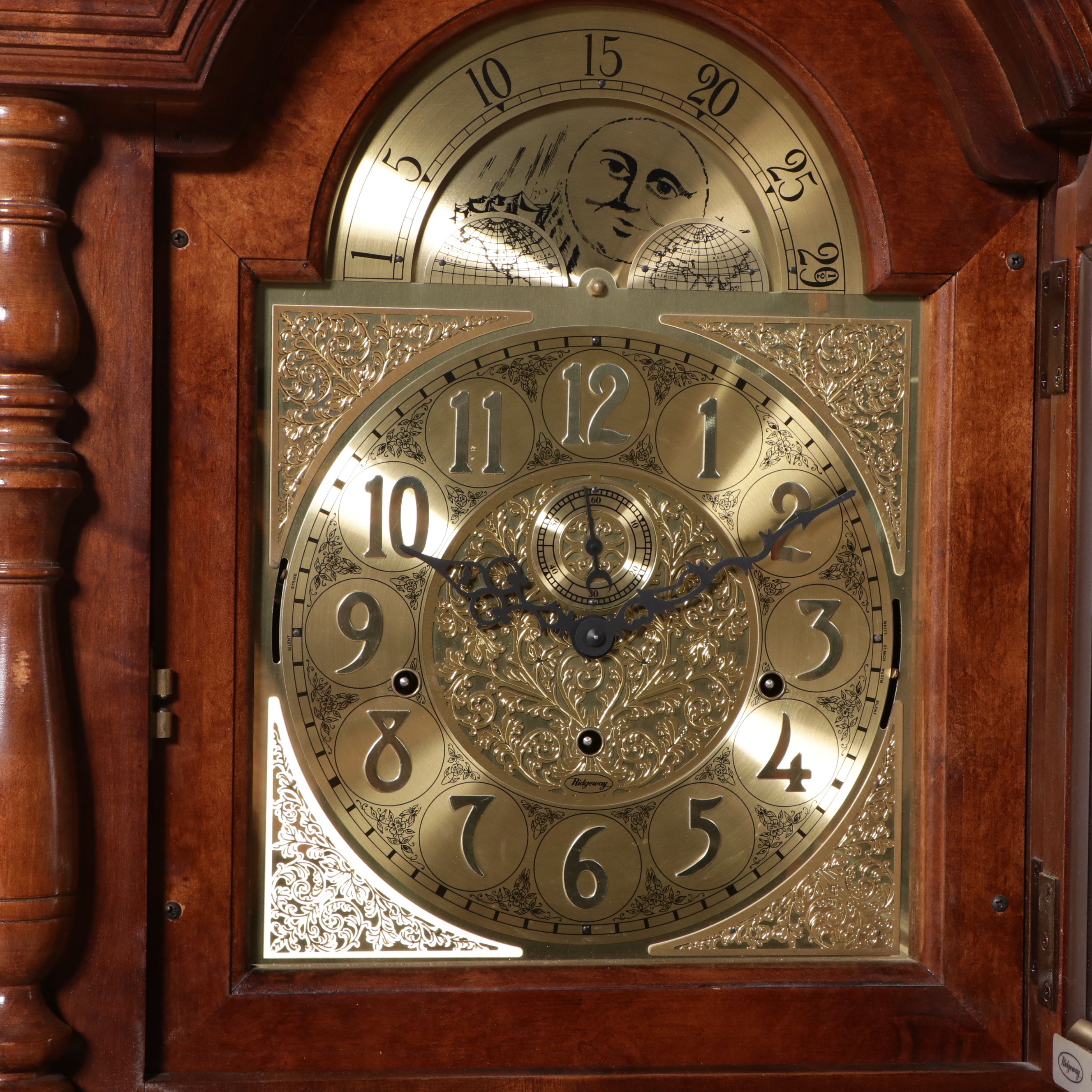 Ridgeway Mahogany Cased Grandfather Clock, Late 20th Century