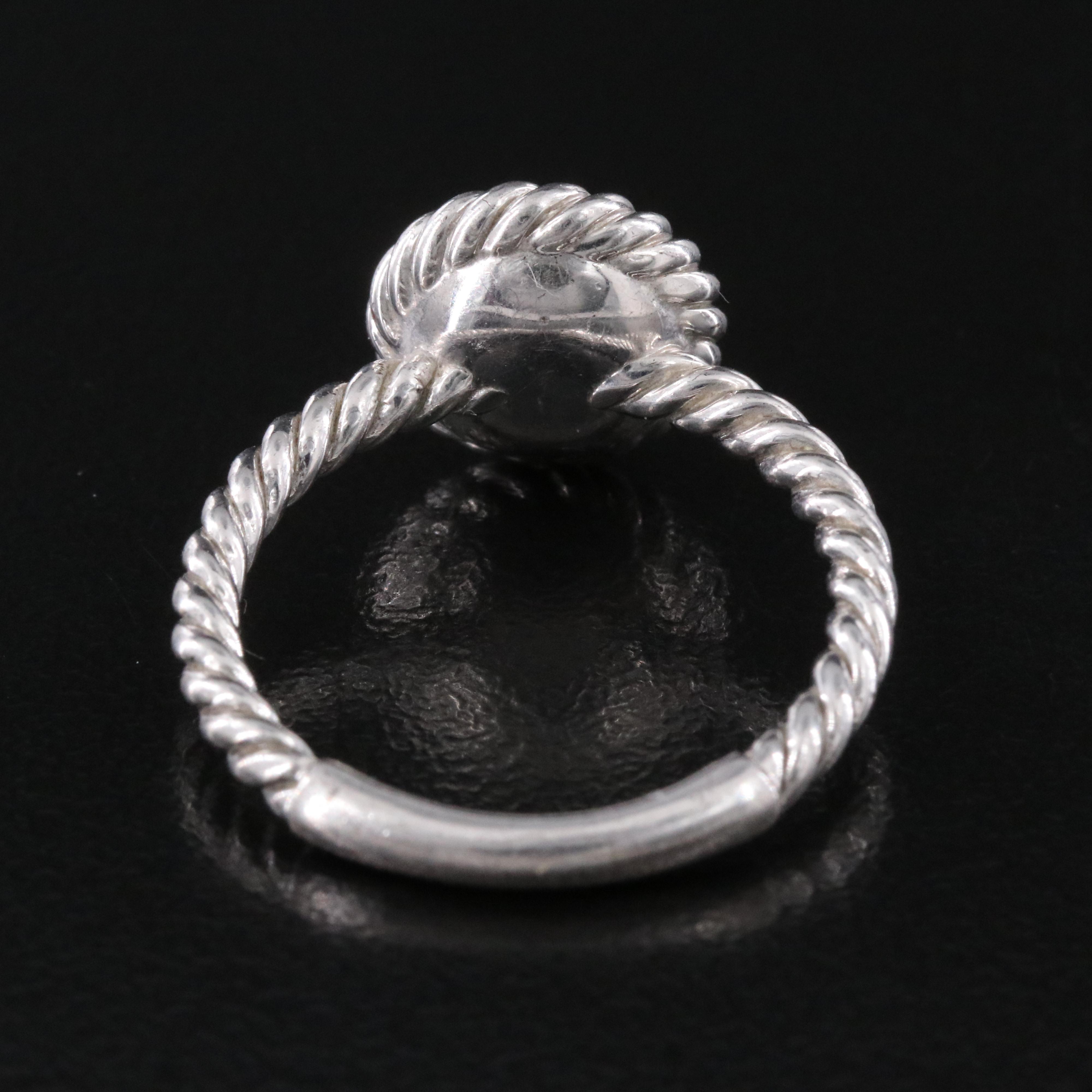 Ti Sento Sterling and Quartz Rope Textured Ring