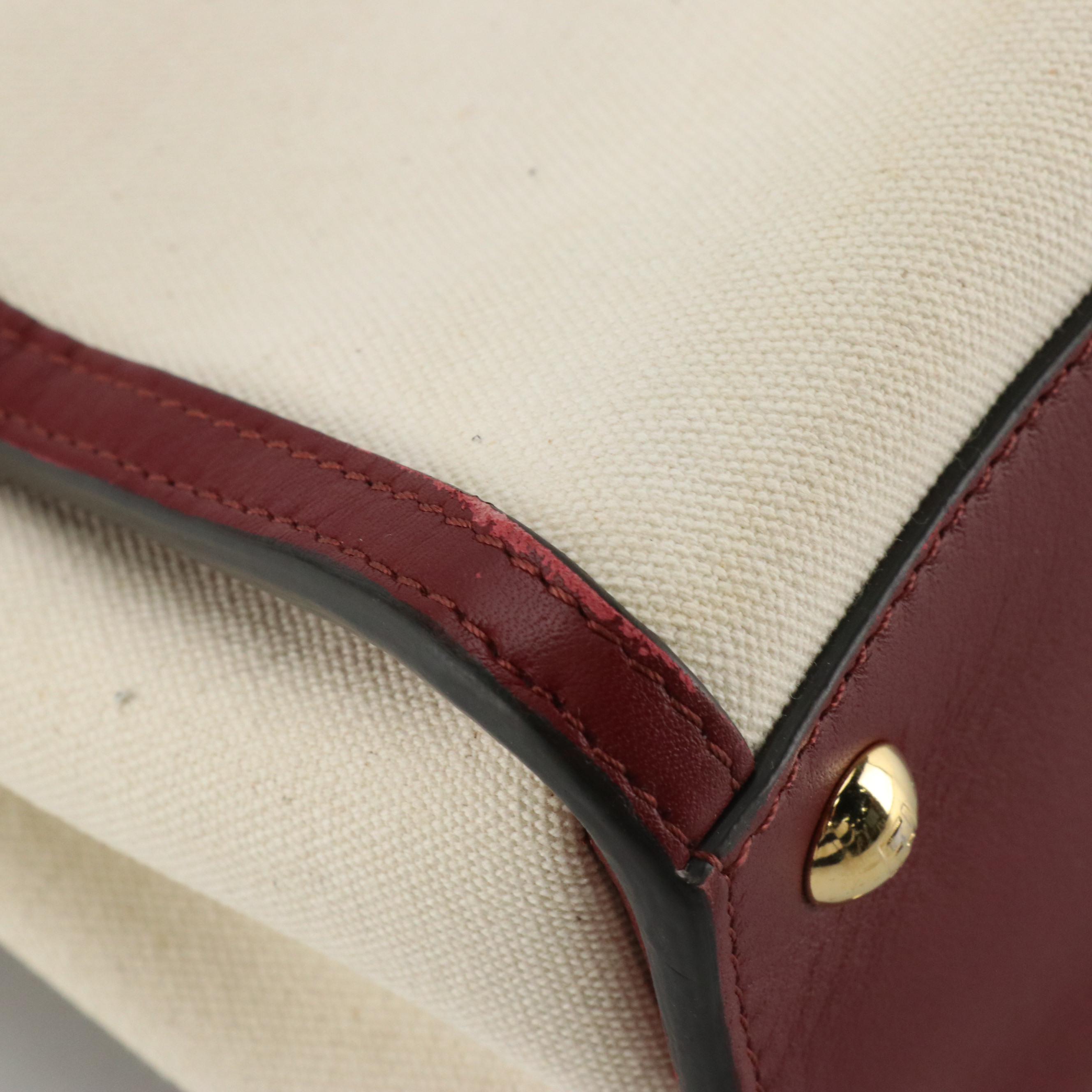 Fendi Peekaboo Defender Two-Way Bag in Canvas, Croc Embossed & Smooth Leather