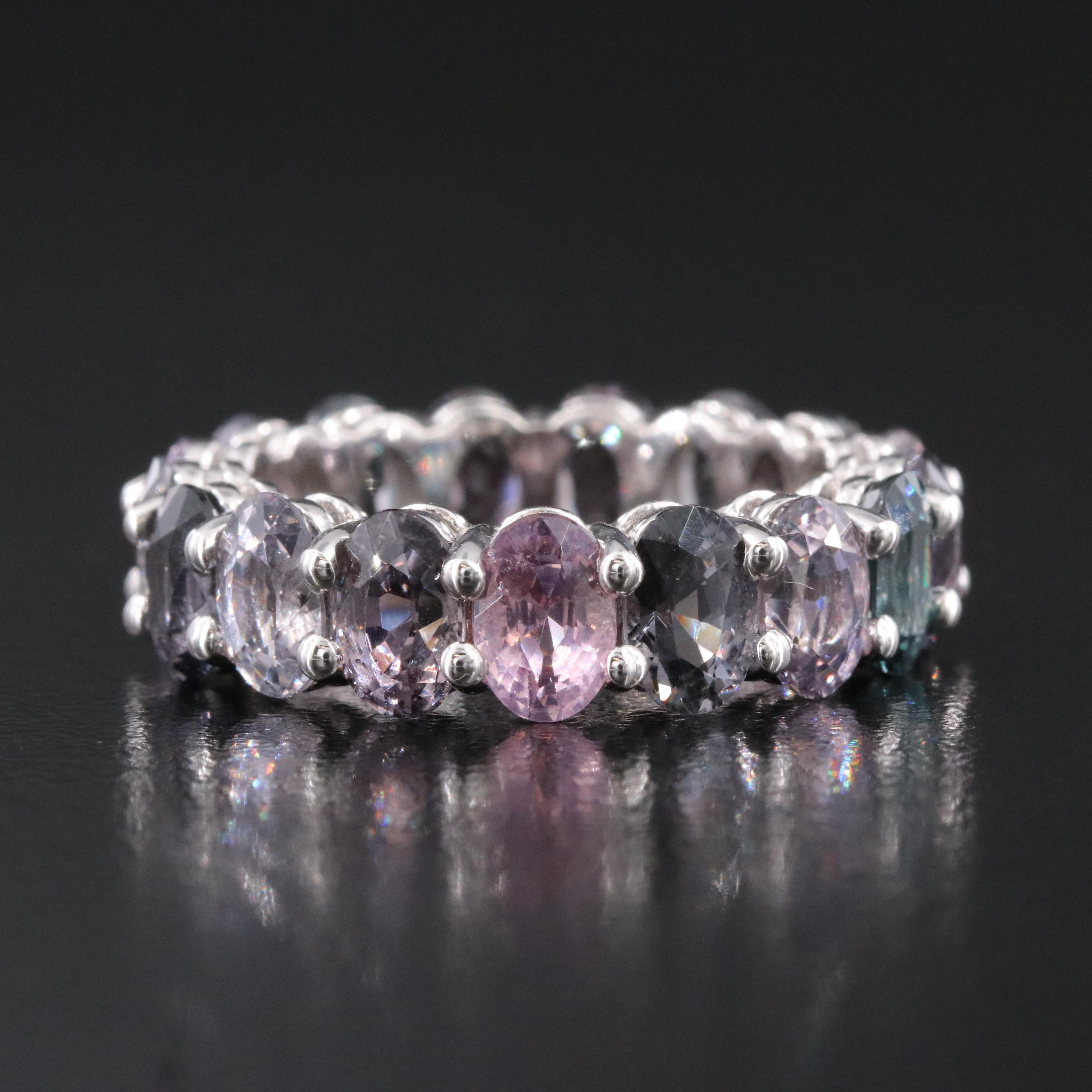 14K 9.55 CTW Multi Color Spinel Eternity Band