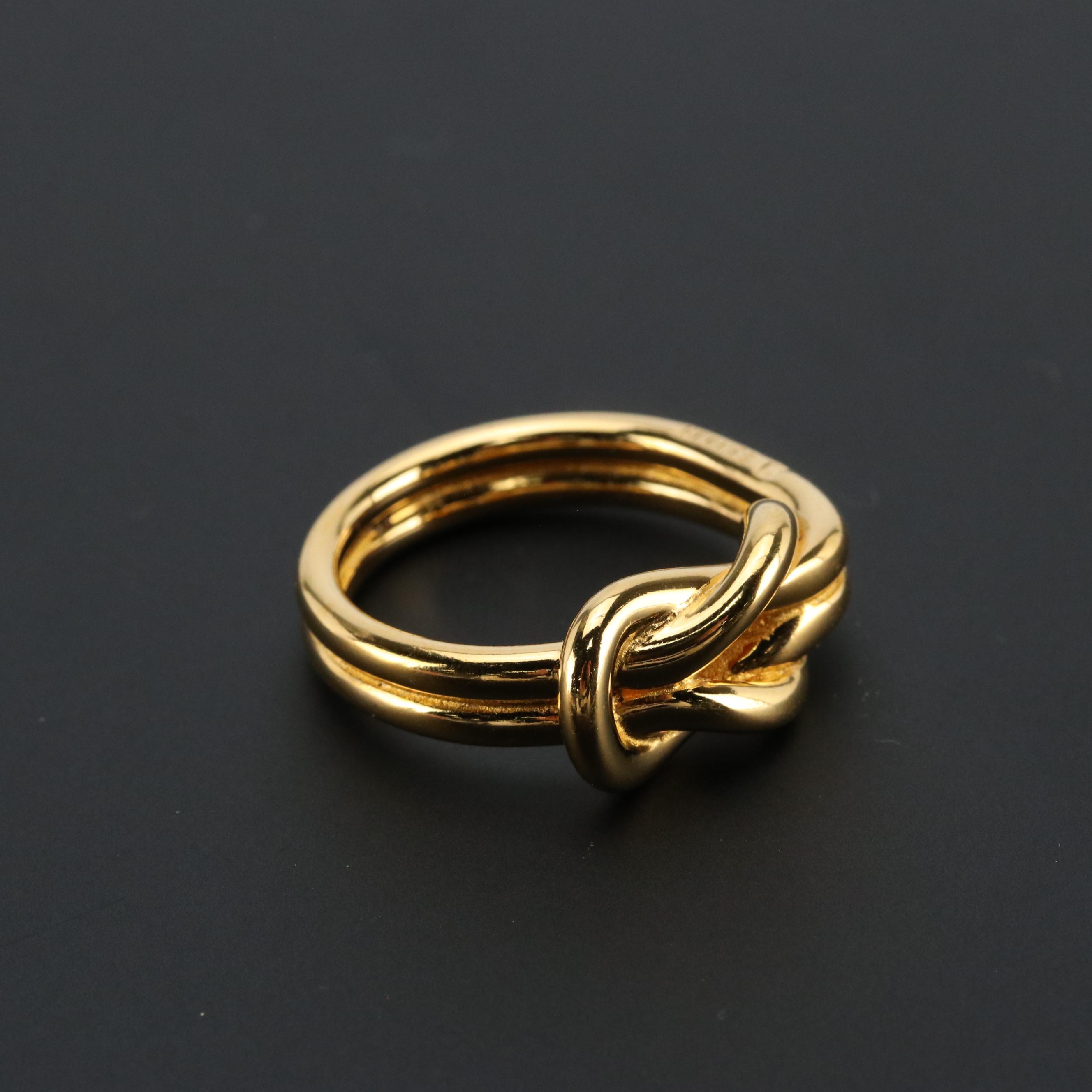 Hermès Atame Gold Plate Scarf Ring with Gift Box