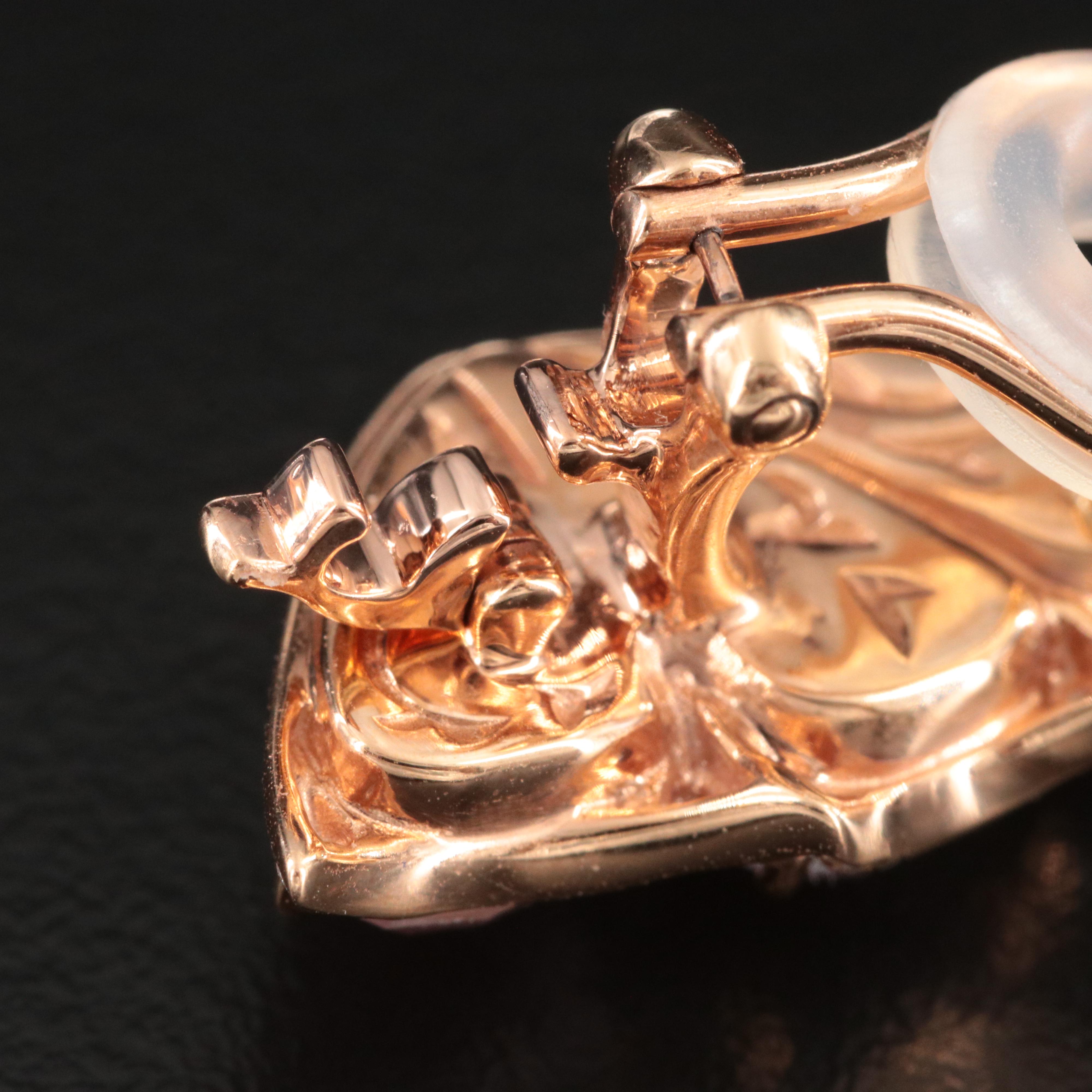 Stephen Webster 18K Rose Gold Pink Opal and Diamond "Fly by Night" Earrings