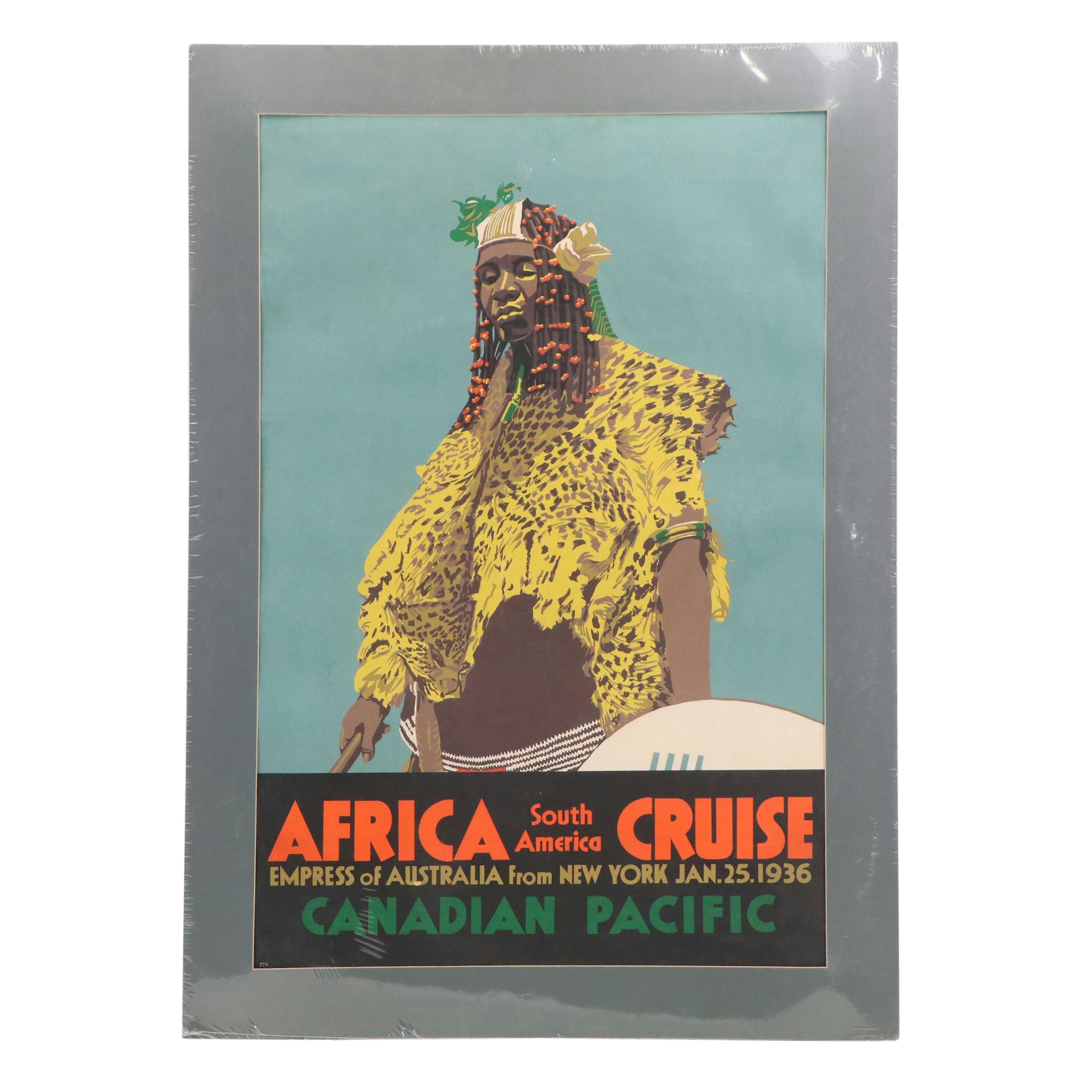 Silkscreen Print "South America Africa Cruise," 1936