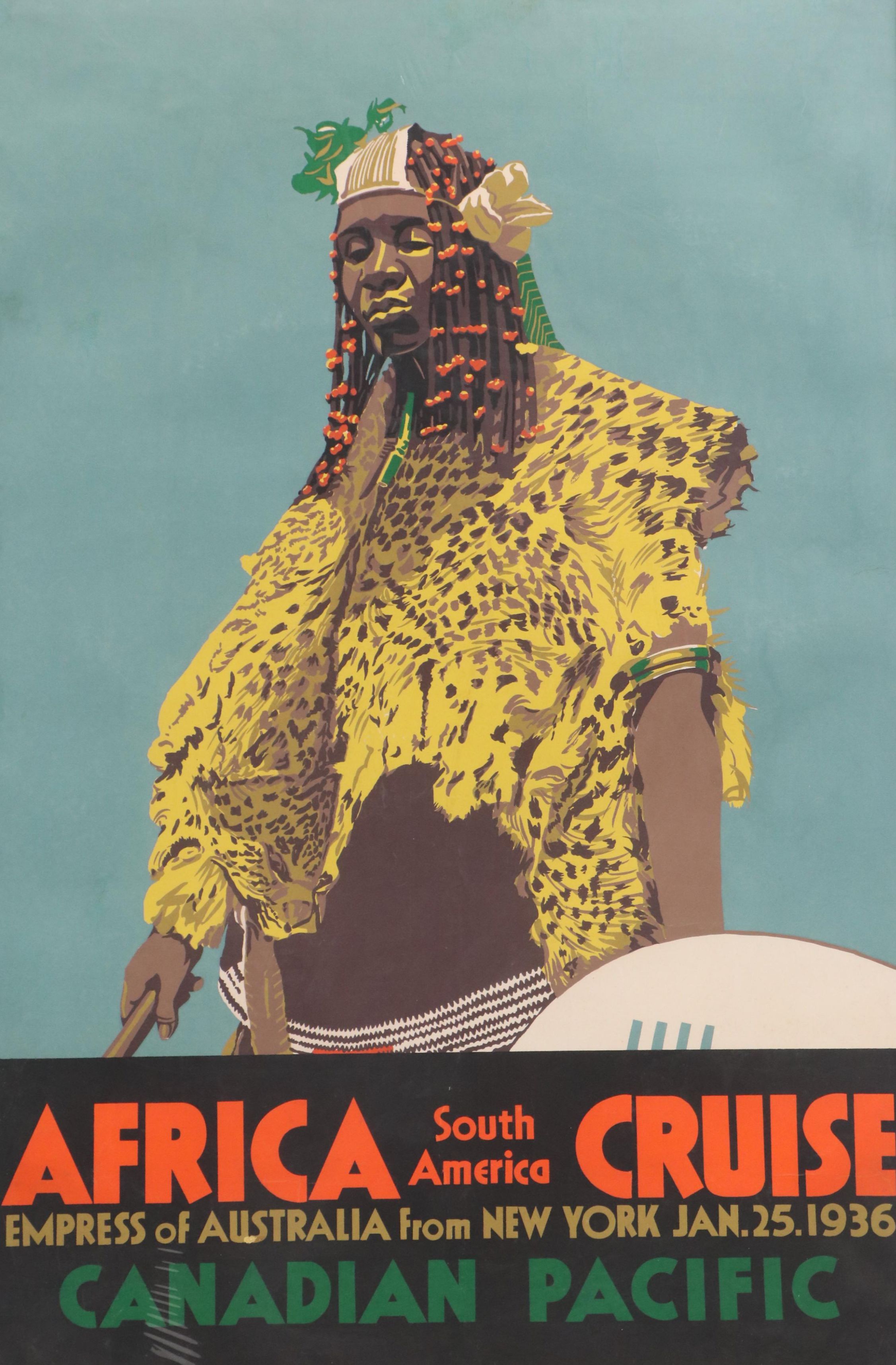 Silkscreen Print "South America Africa Cruise," 1936