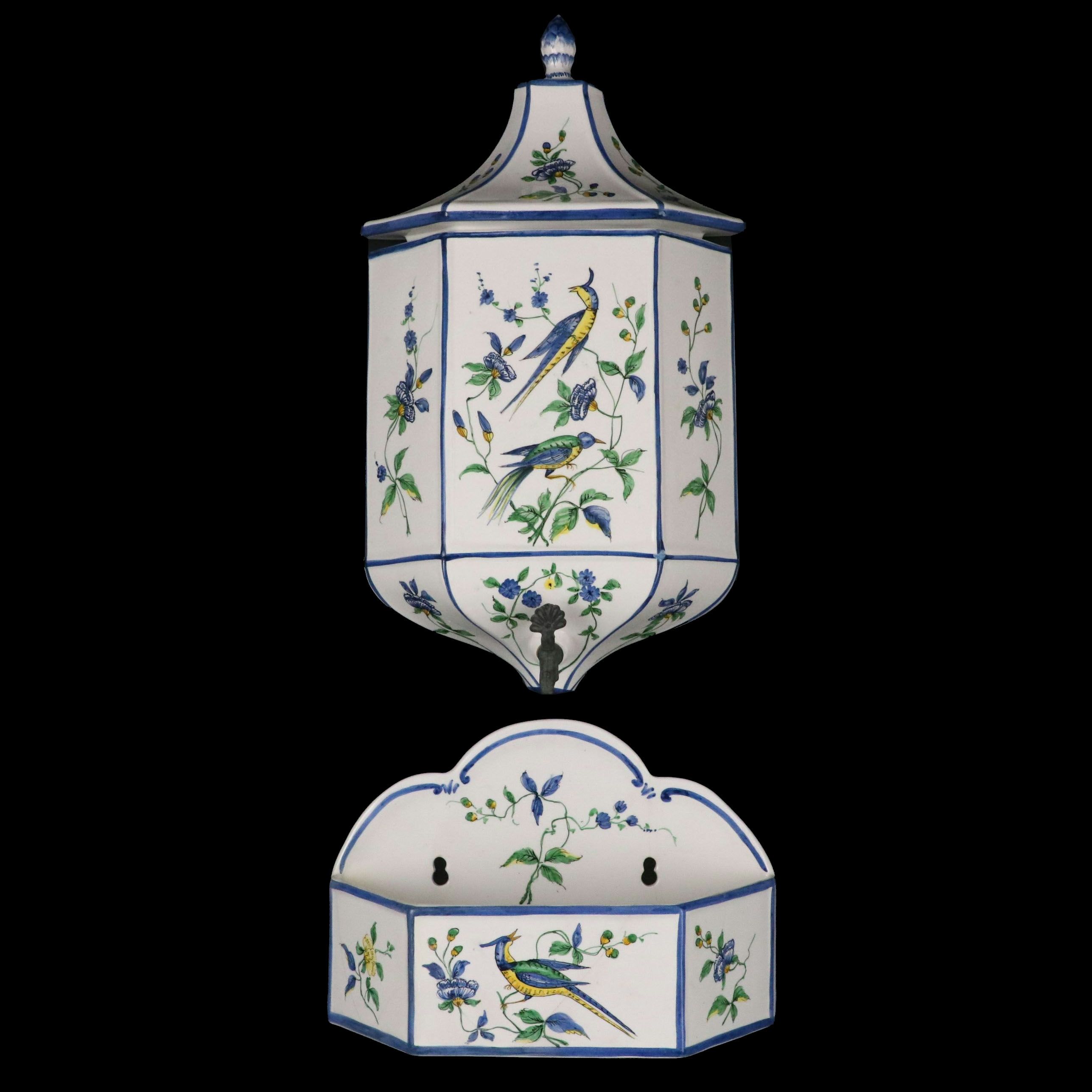 Italian Majolica Wall Water Fountain