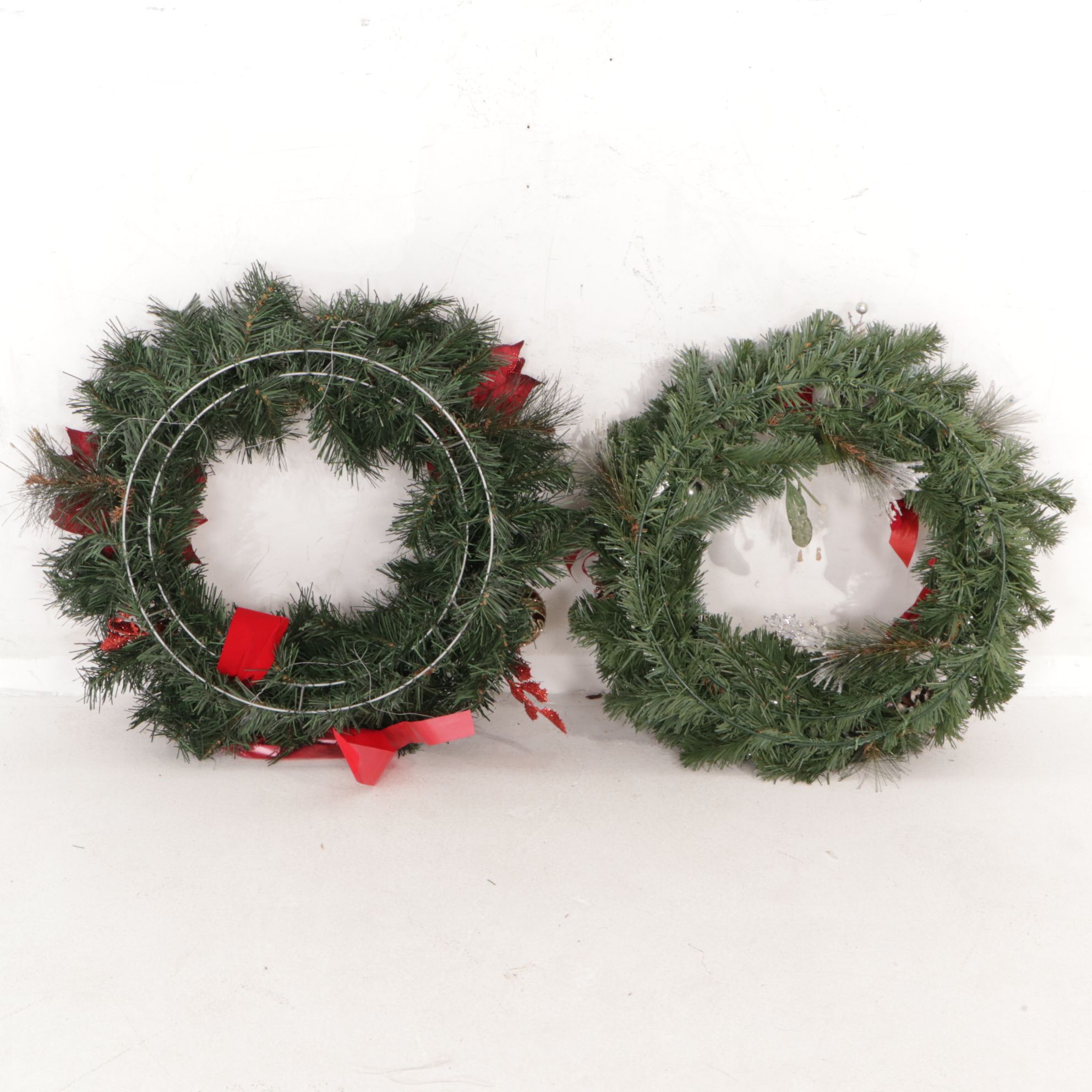 Silver & Gold Accented Christmas Wreaths