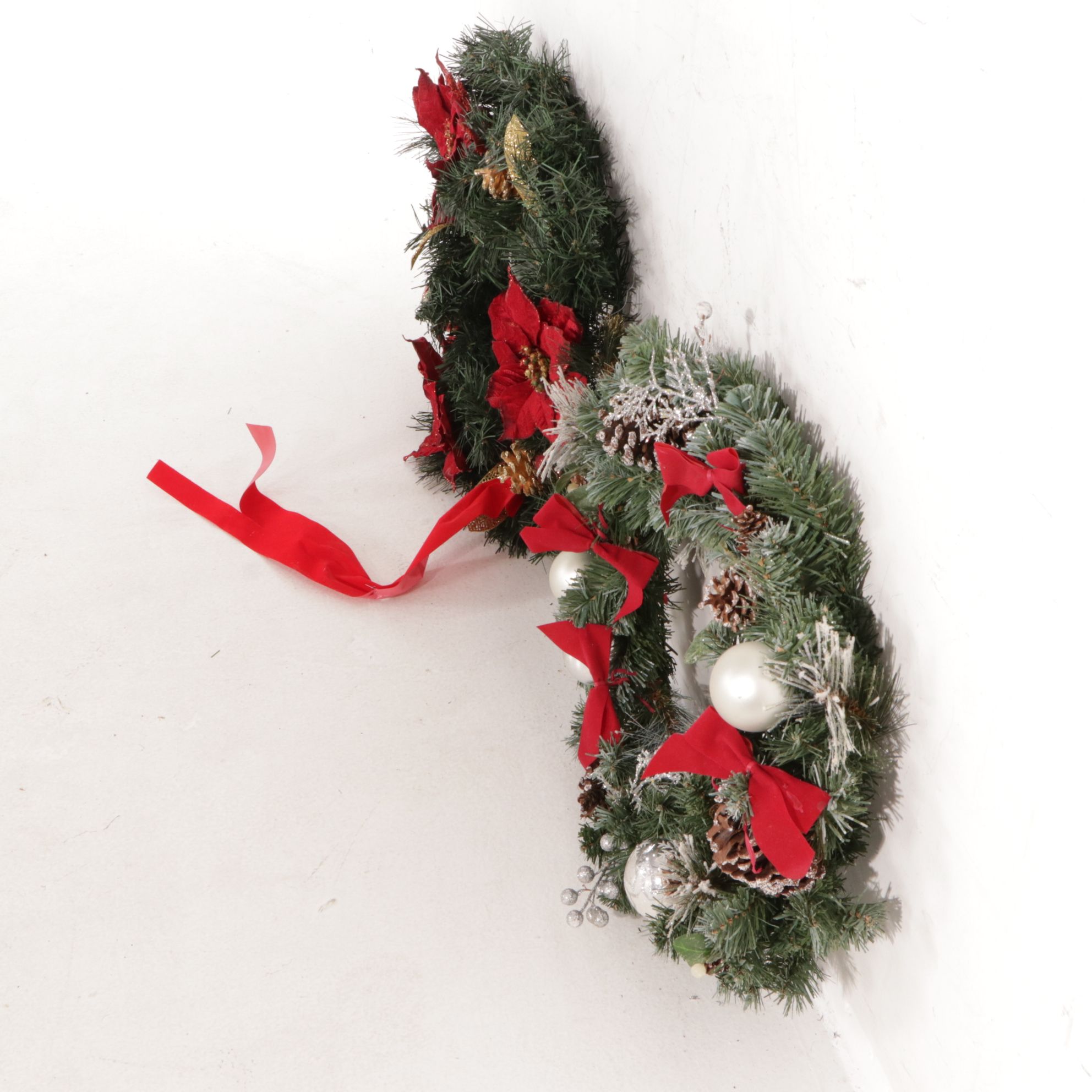 Silver & Gold Accented Christmas Wreaths