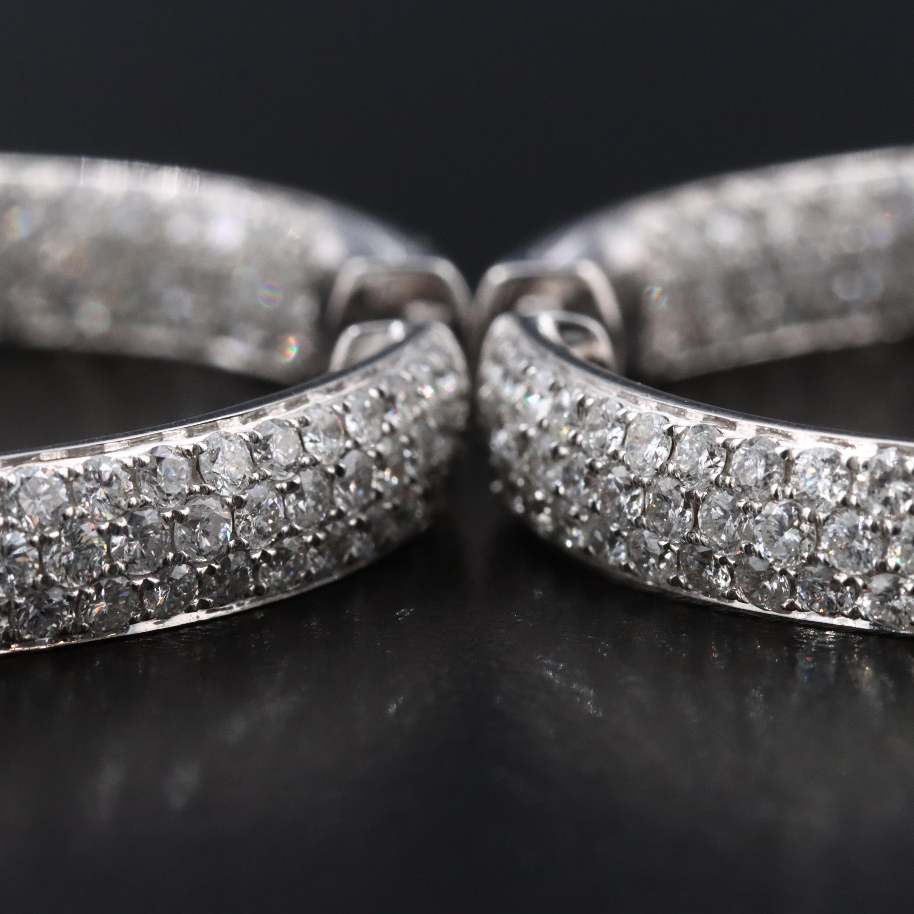 18K 5.99 CTW Diamond Inside-Out Hoop Earrings