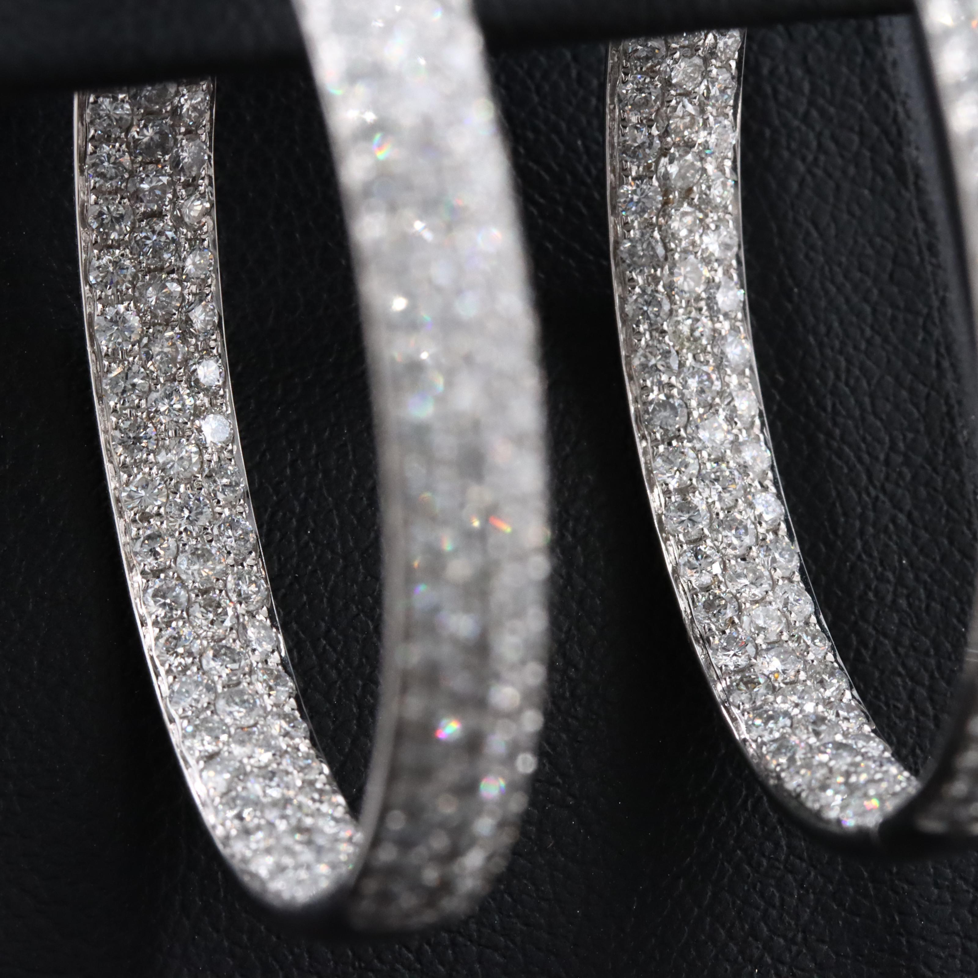 18K 5.99 CTW Diamond Inside-Out Hoop Earrings