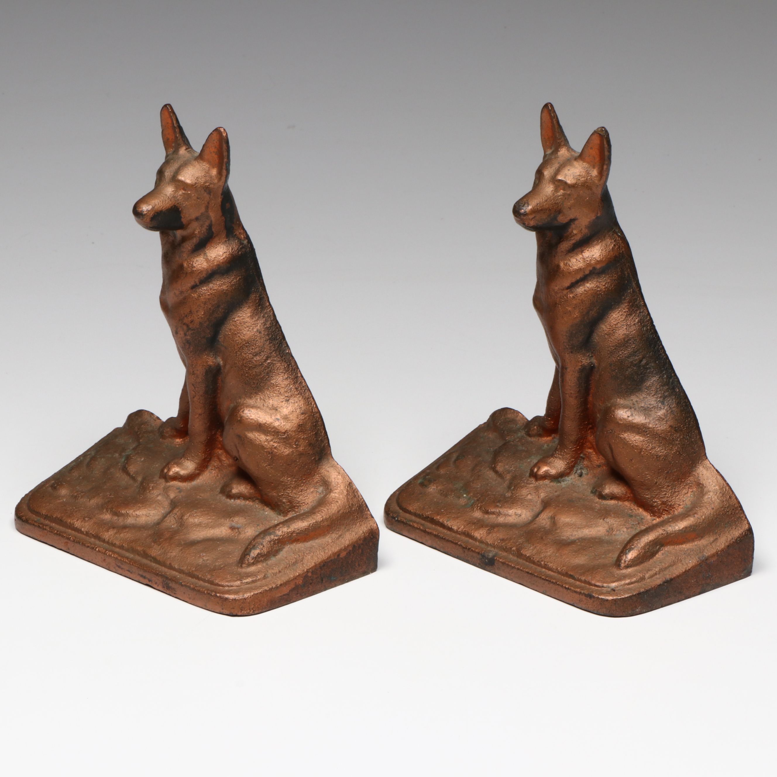 German Shepherd Cast Iron Bookends